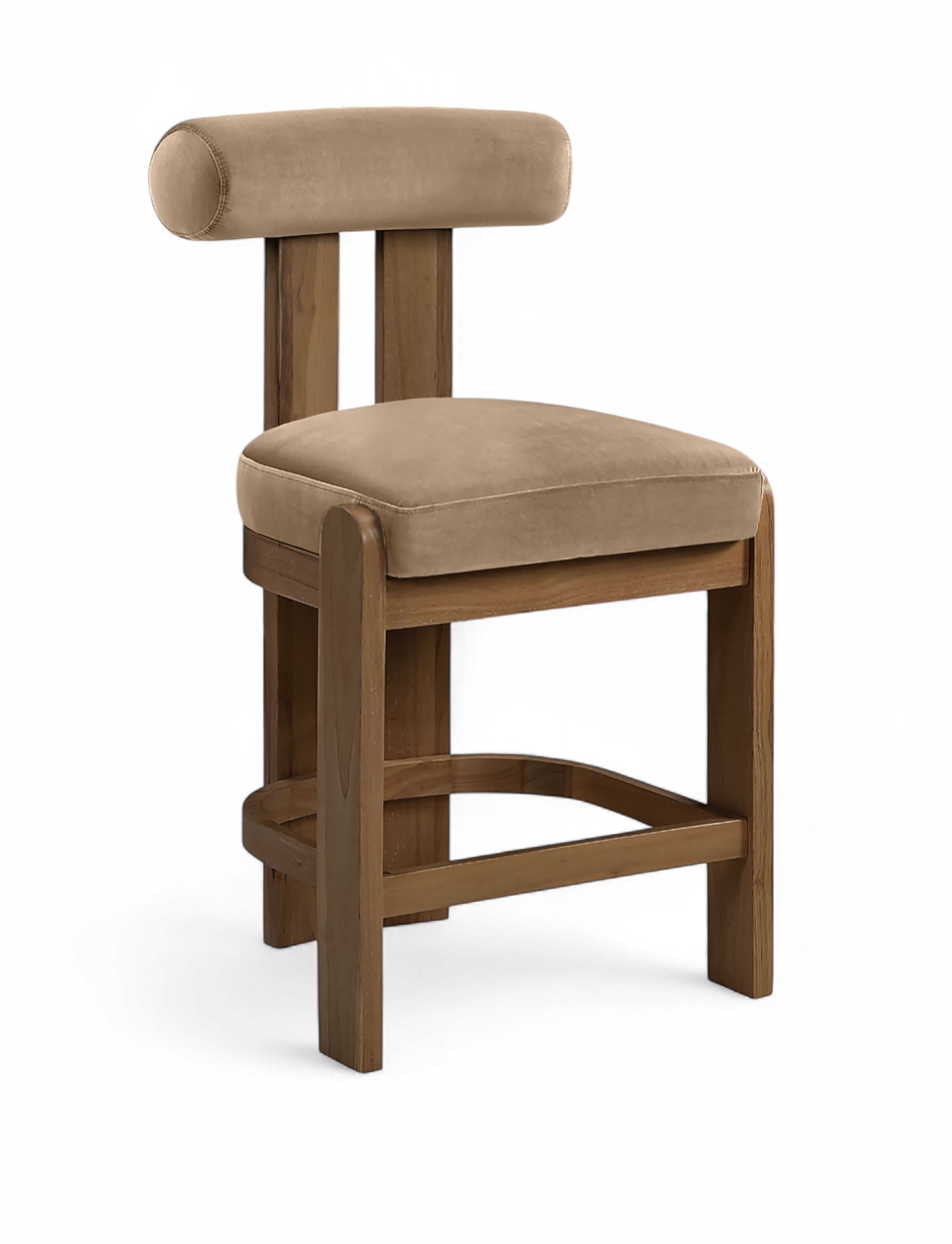 Arienzo - Velvet Upholstered Counter Stool (Set of 2) - Beige