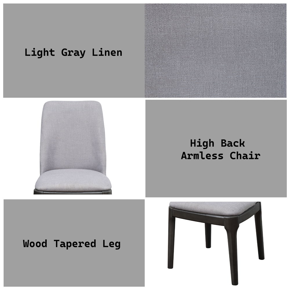 Madan - Side Chair (Set of 2) - Light Gray Linen & Gray Oak, gray, view 8