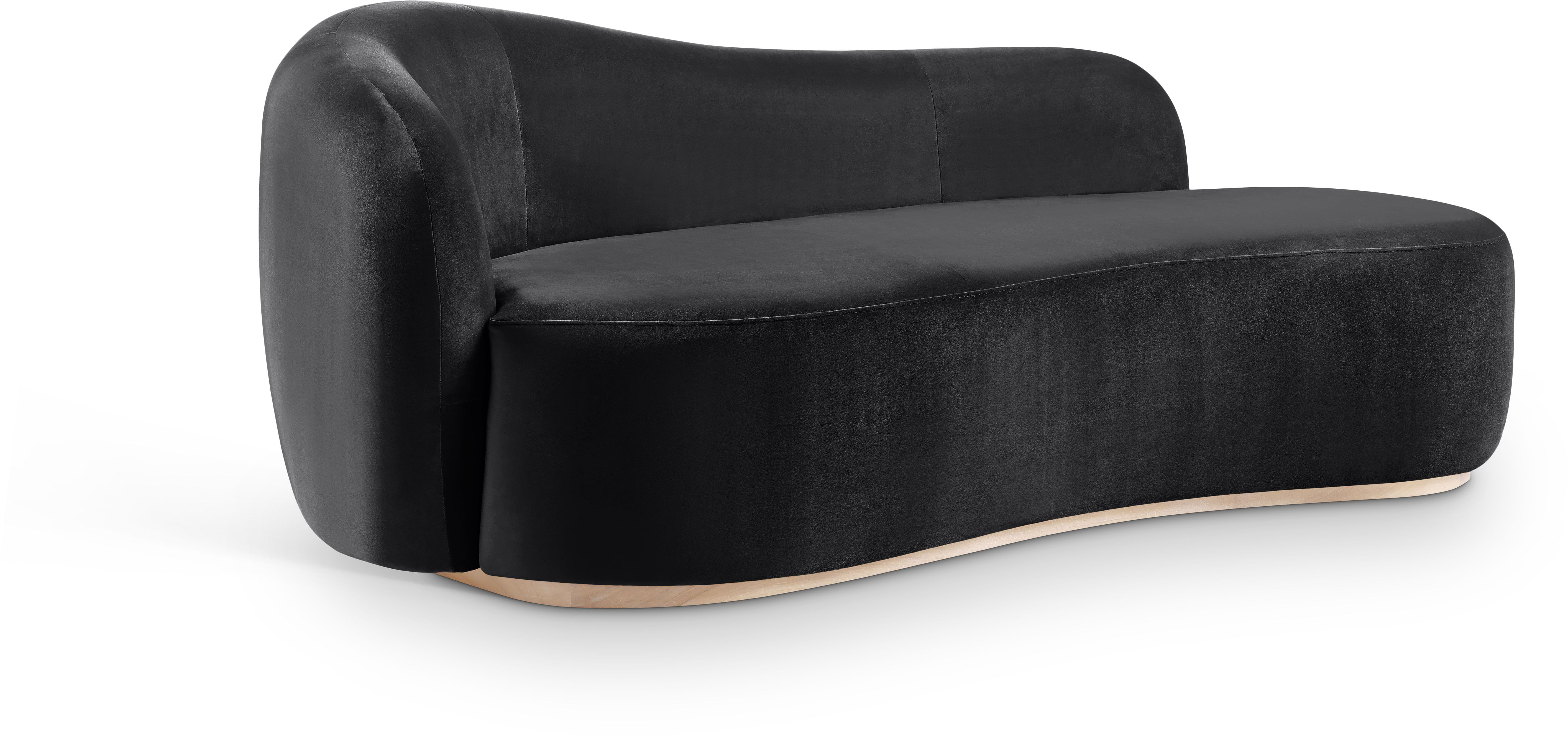 Gustavo - Velvet Upholstered Chaise - Black