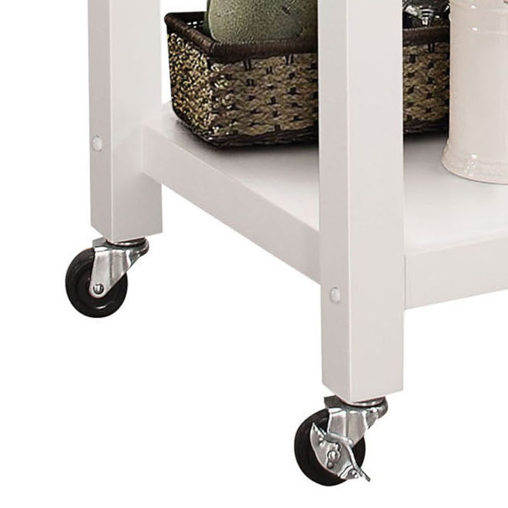 Ottawa - Kitchen Cart - Black Wooden Top & White, white, view 3