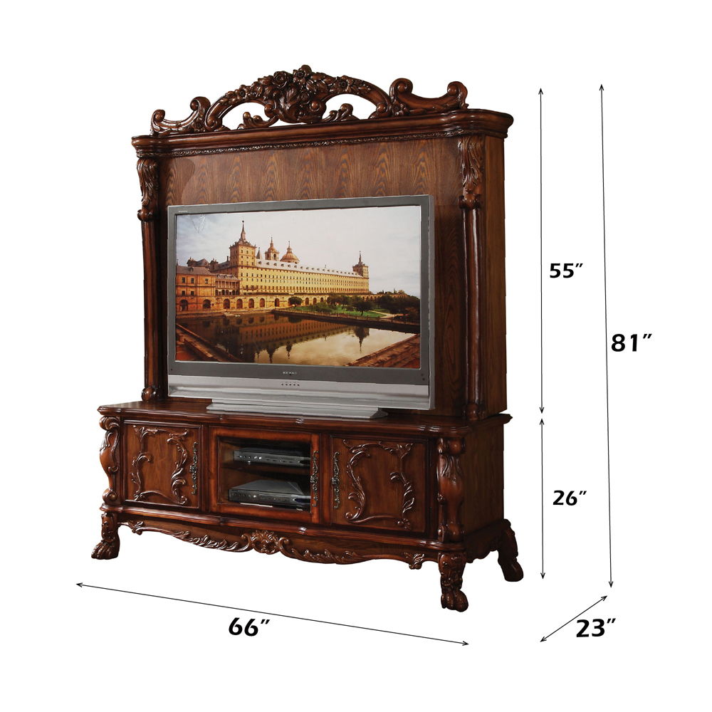 Dresden - 81" Entertainment Center - Cherry Oak, dark brown, view 4