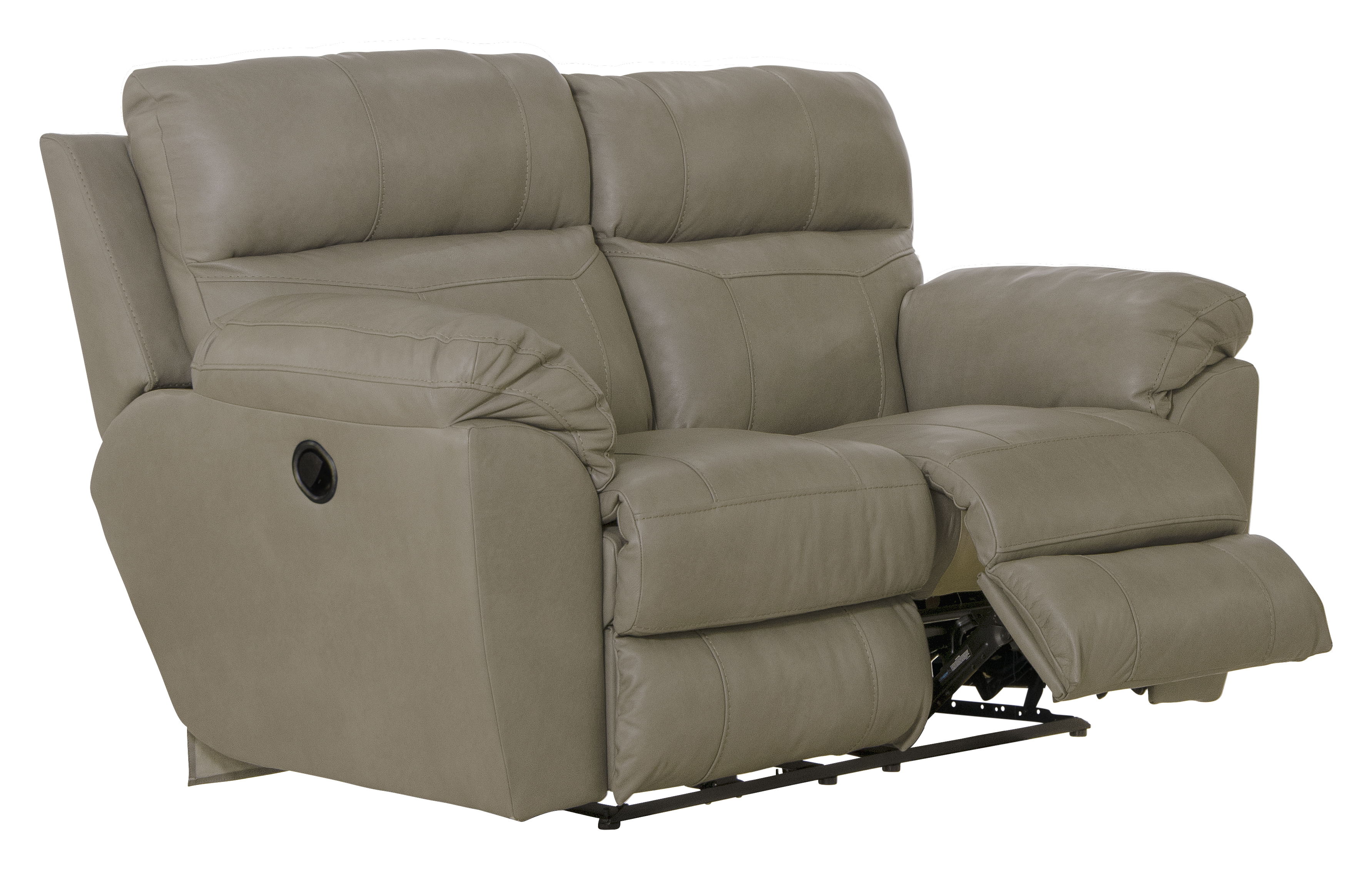 Costa - Top Grain Italian Leather Lay Flat Reclining Loveseat - Putty