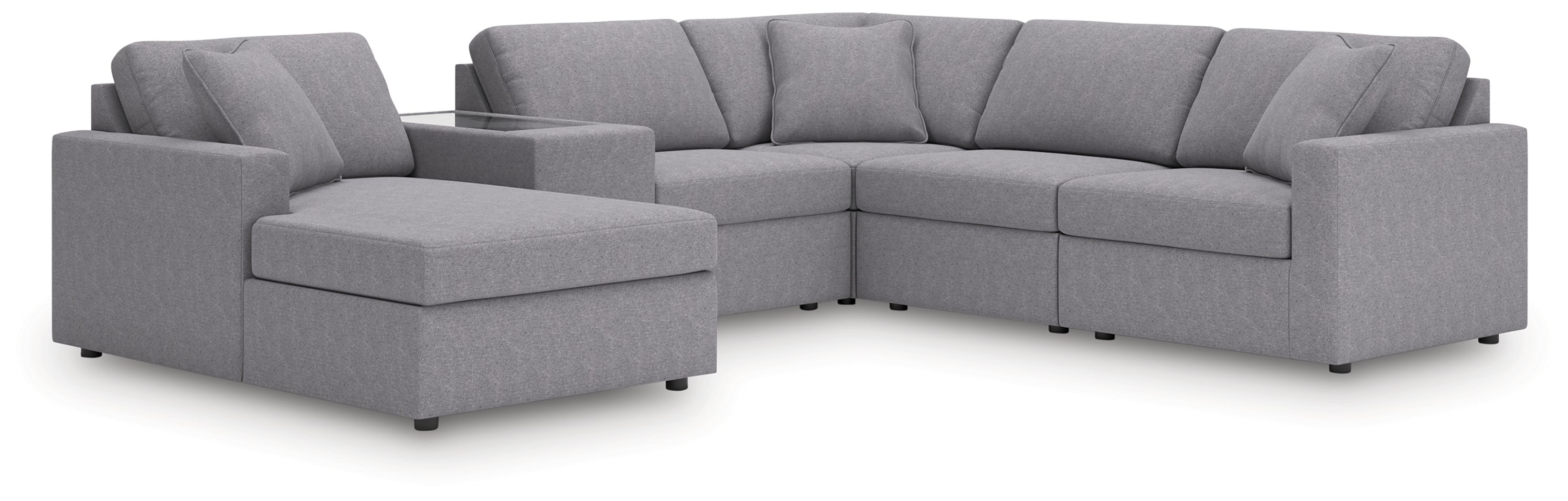 6 Pc · Sectional With Laf Corner Chaise, RAF Corner Chair And Storage Console