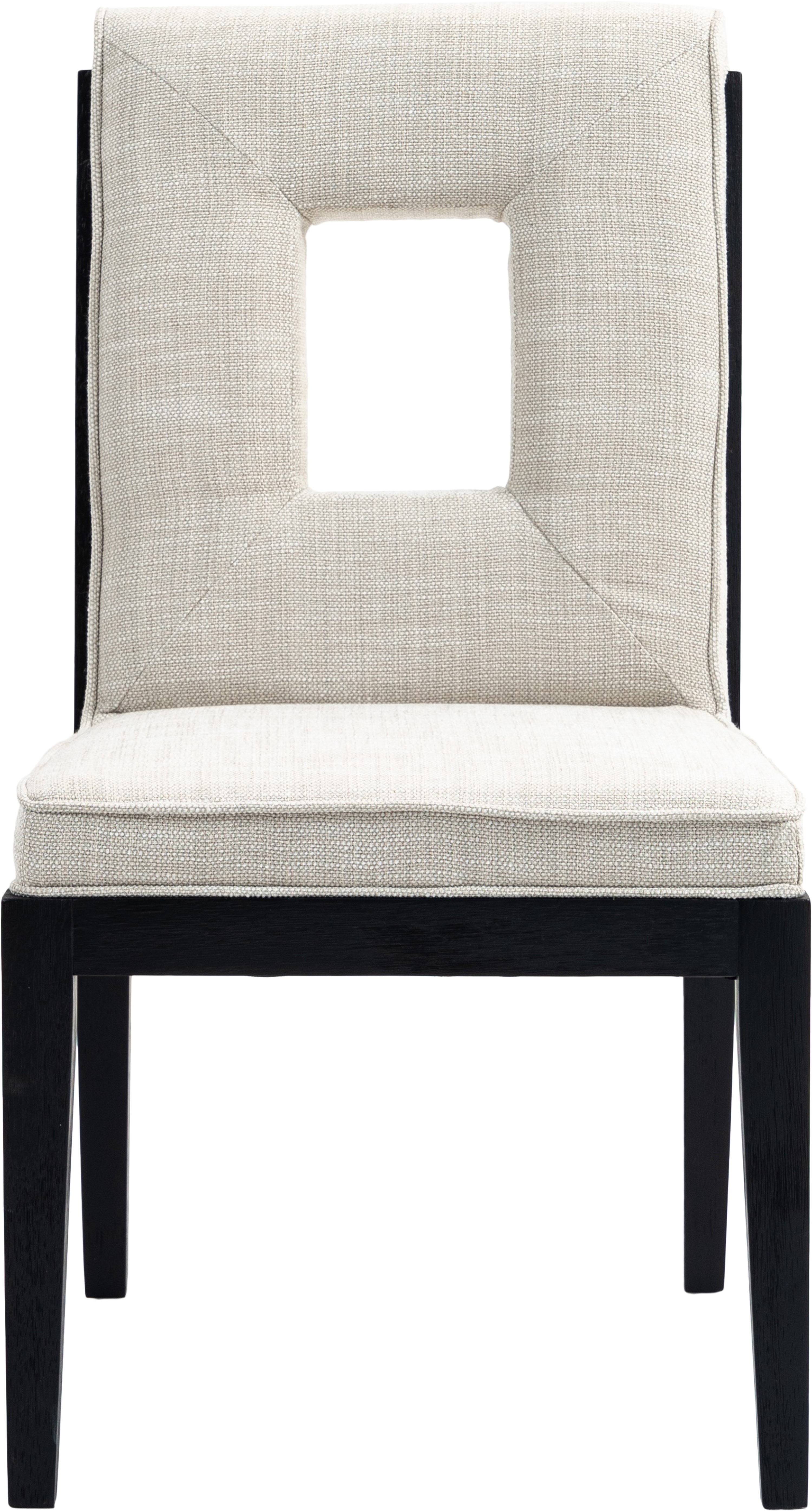 Gwendolyn - Dining Side Chair With Black Frame (Set of 2) - Cream