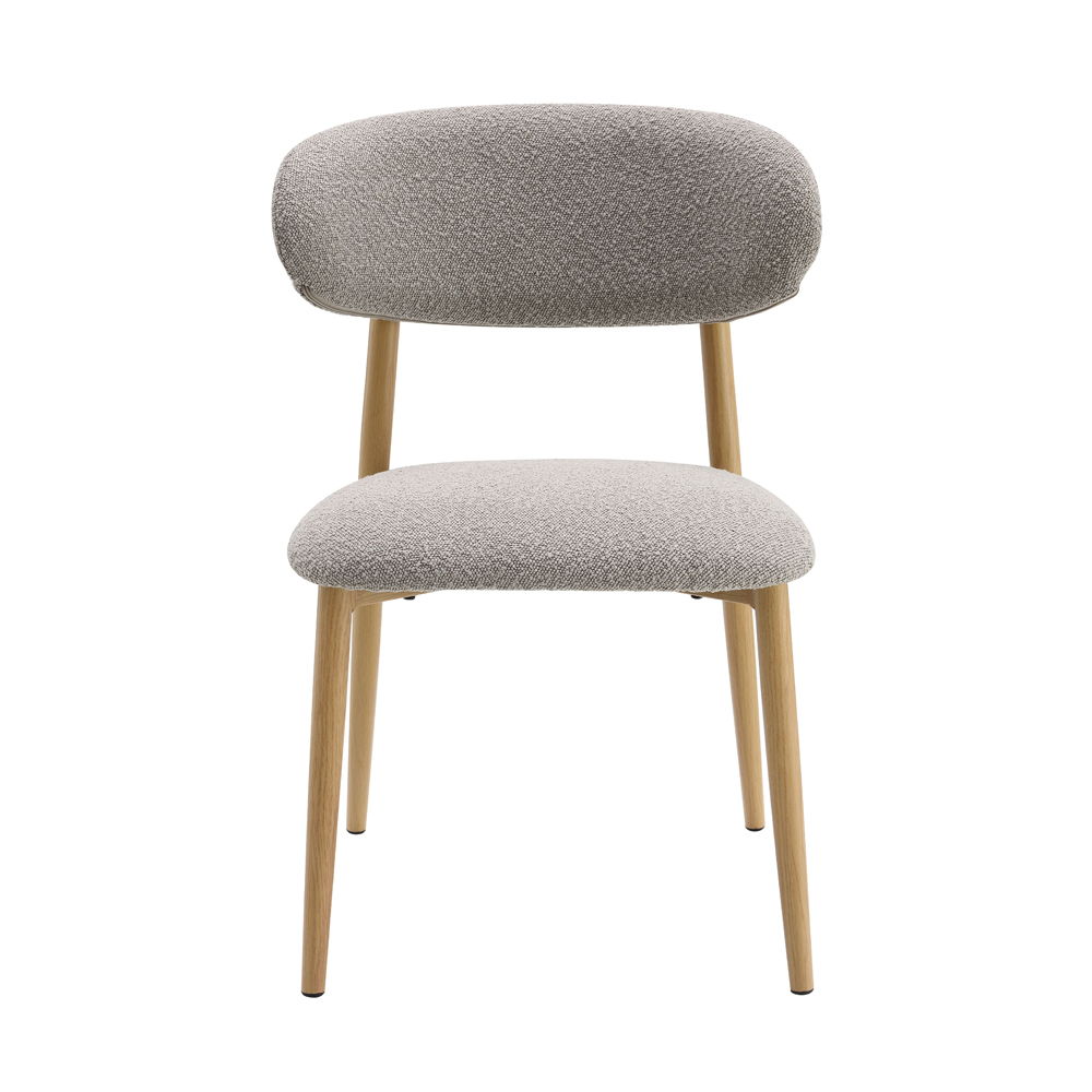 Kacey - Side Chair (Set of 2) - Gray Boucle & Natural, gray