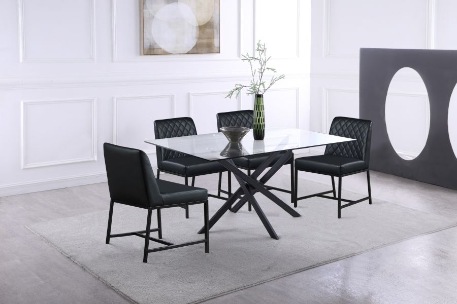 Xander - Metal Dining Table - Matte Black