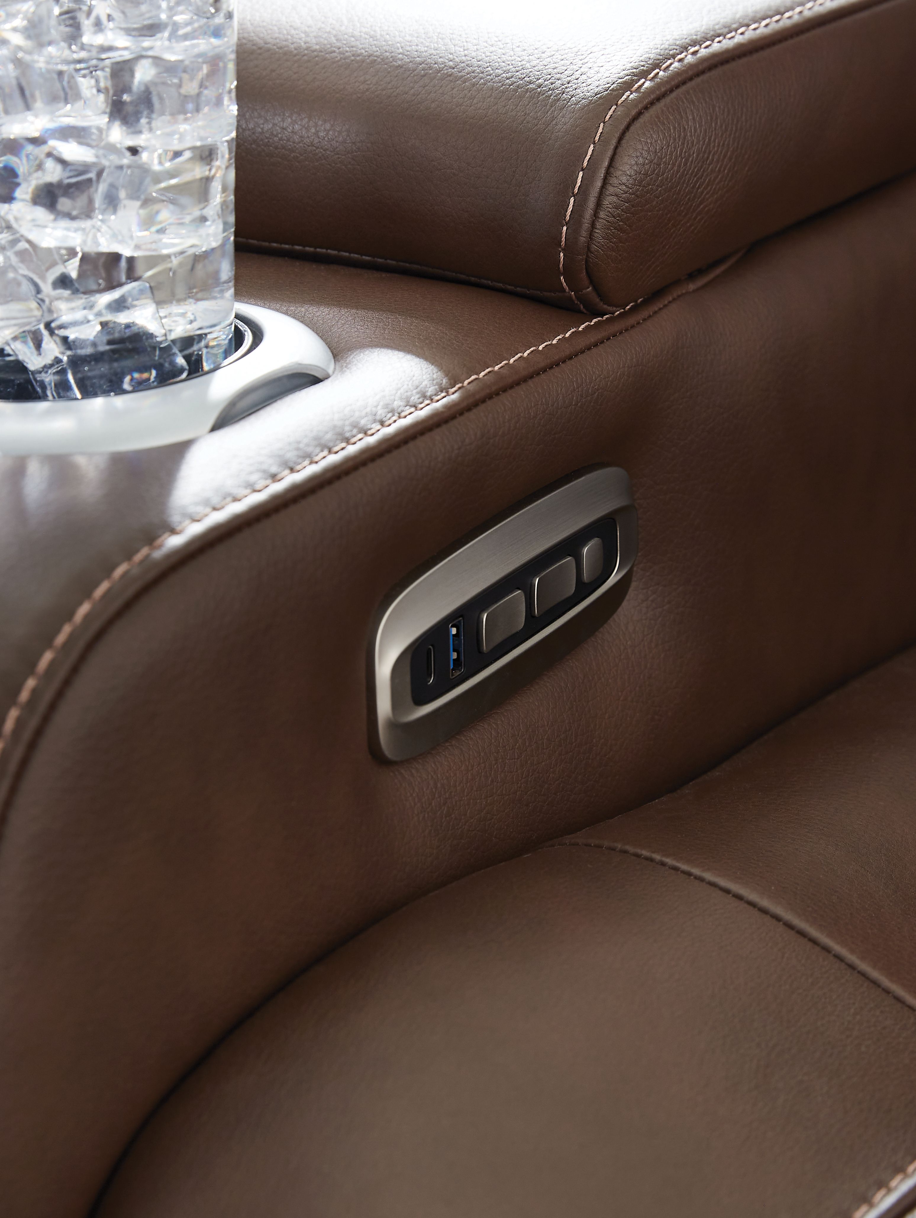 Ashley Furniture High Impact - Power Recliner / Adj Headrest - Tobacco - Image 12