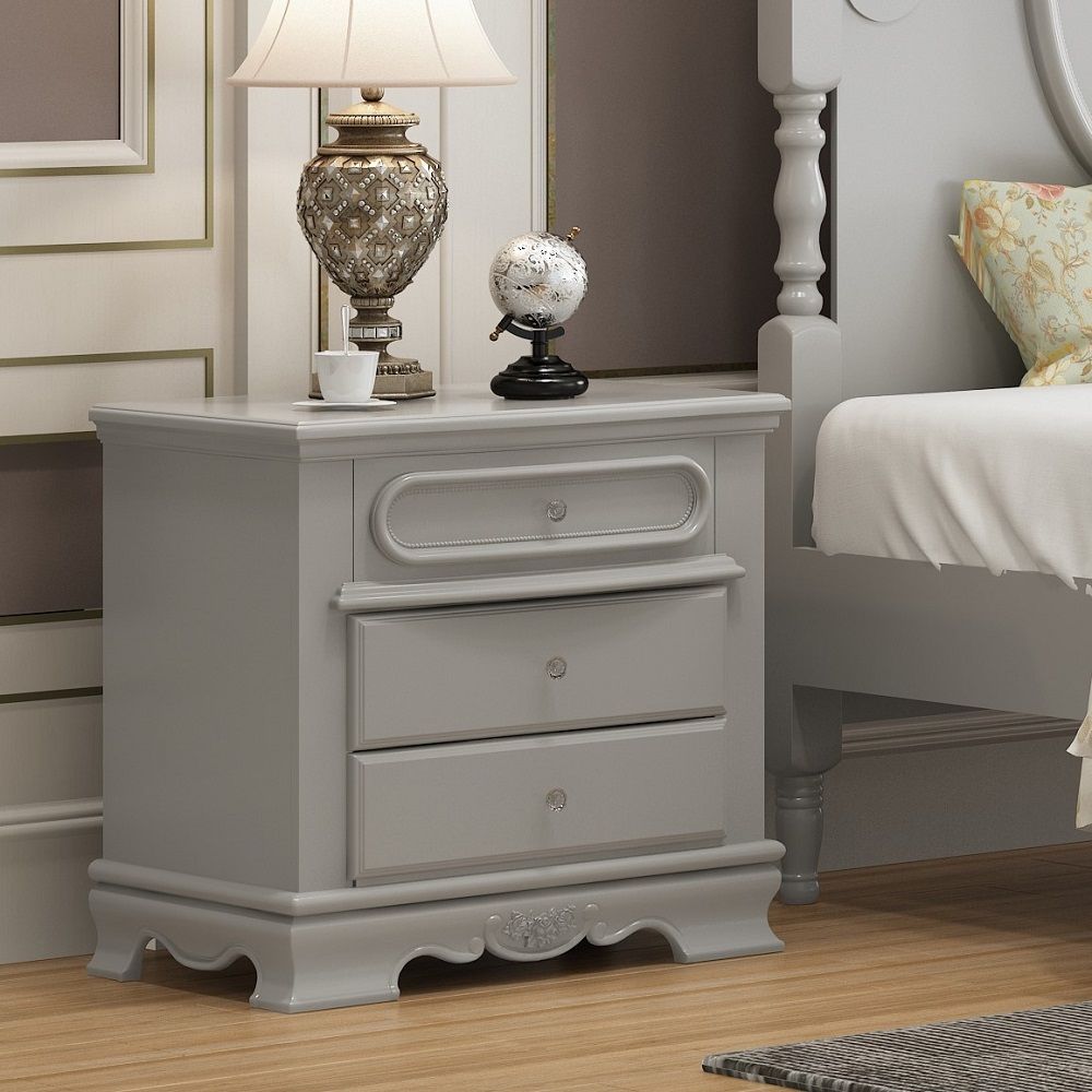 Flora - Nightstand - Gray, light gray