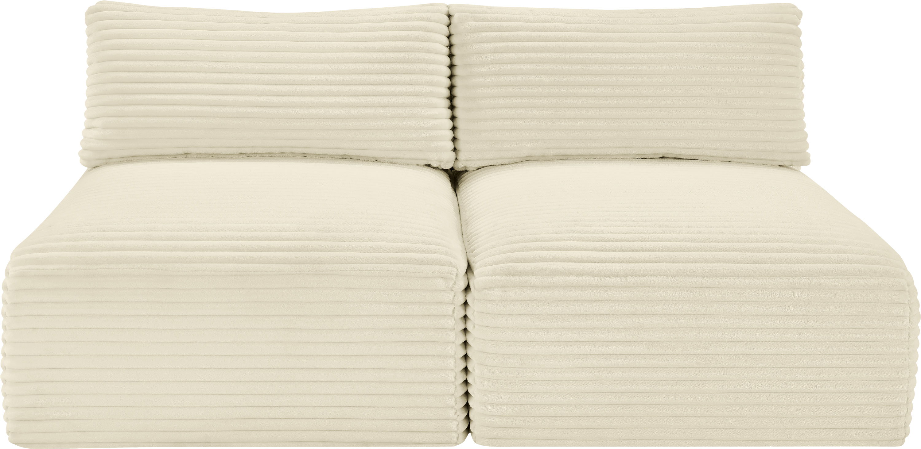 Shaggy - 2 Piece Modular Armless Sofa - Cream