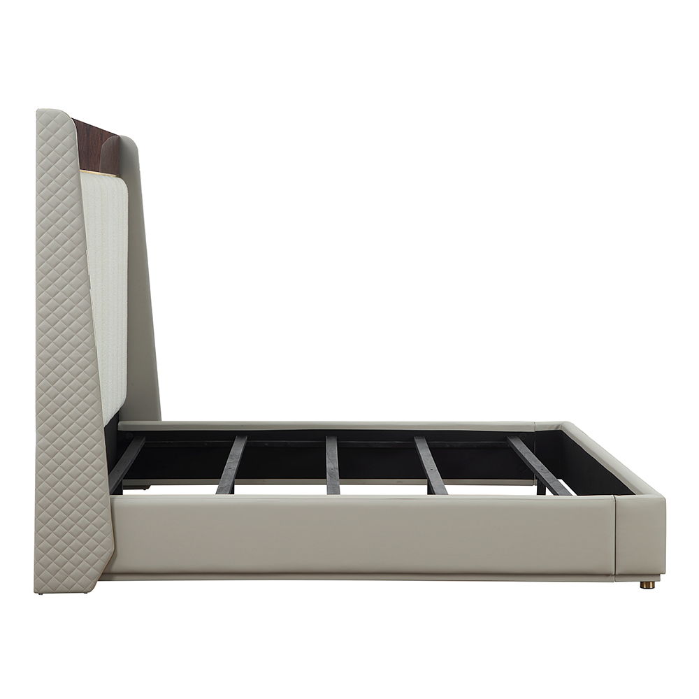 Jamonica - Eastern King Bed - Beige & Dark Brown, beige, view 4