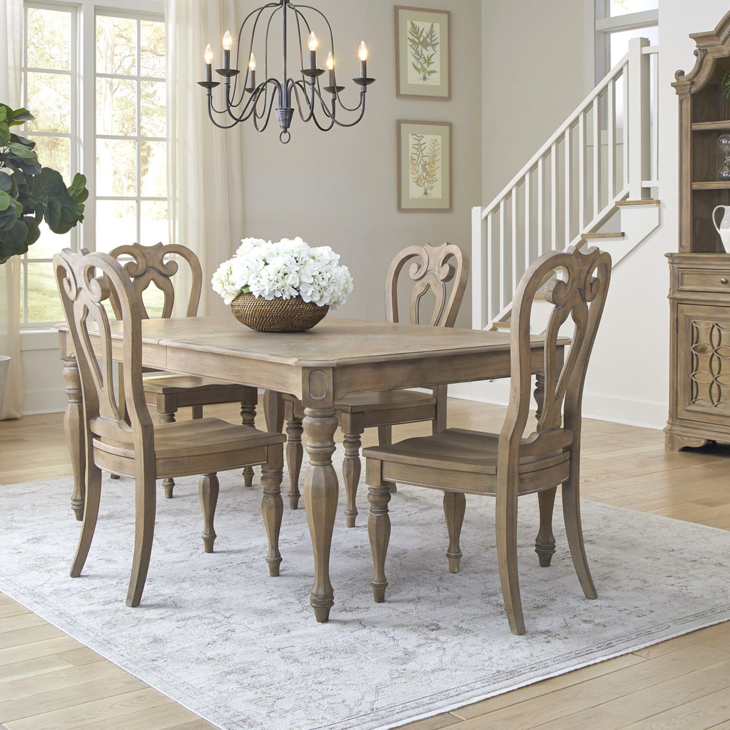 Liberty Furniture Magnolia Manor - Optional 5 Piece Rectangular Table Set - Brown