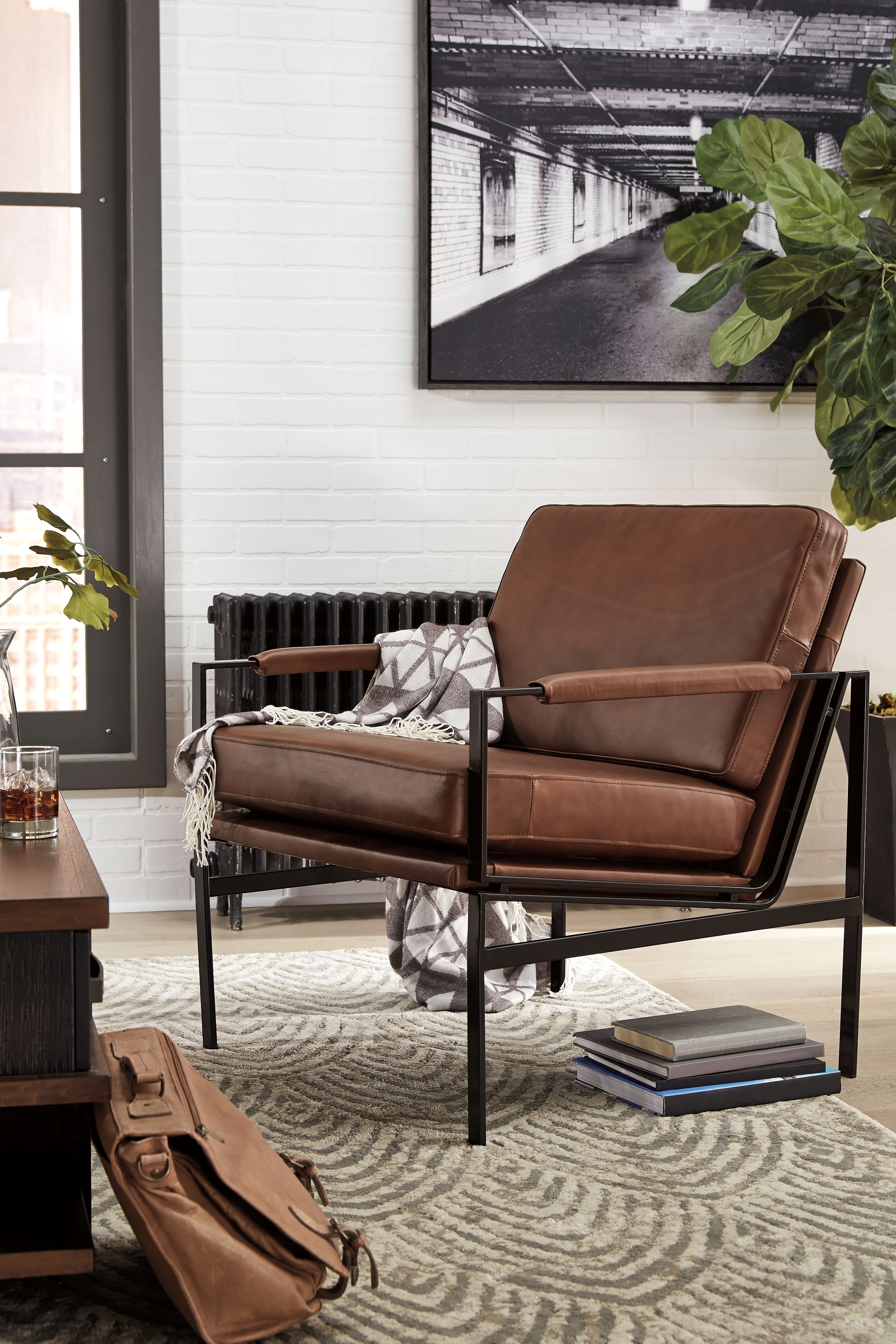 Puckman - Accent Chair - Brown / Silver Finish
