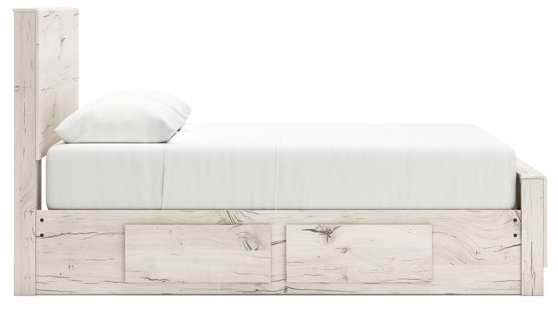 Ashley Furniture Lawroy - 9 Pc. - Dresser, Mirror, Queen Panel Bed With Under Bed Storage, 2 Nightstands - Light Natural - Image 12
