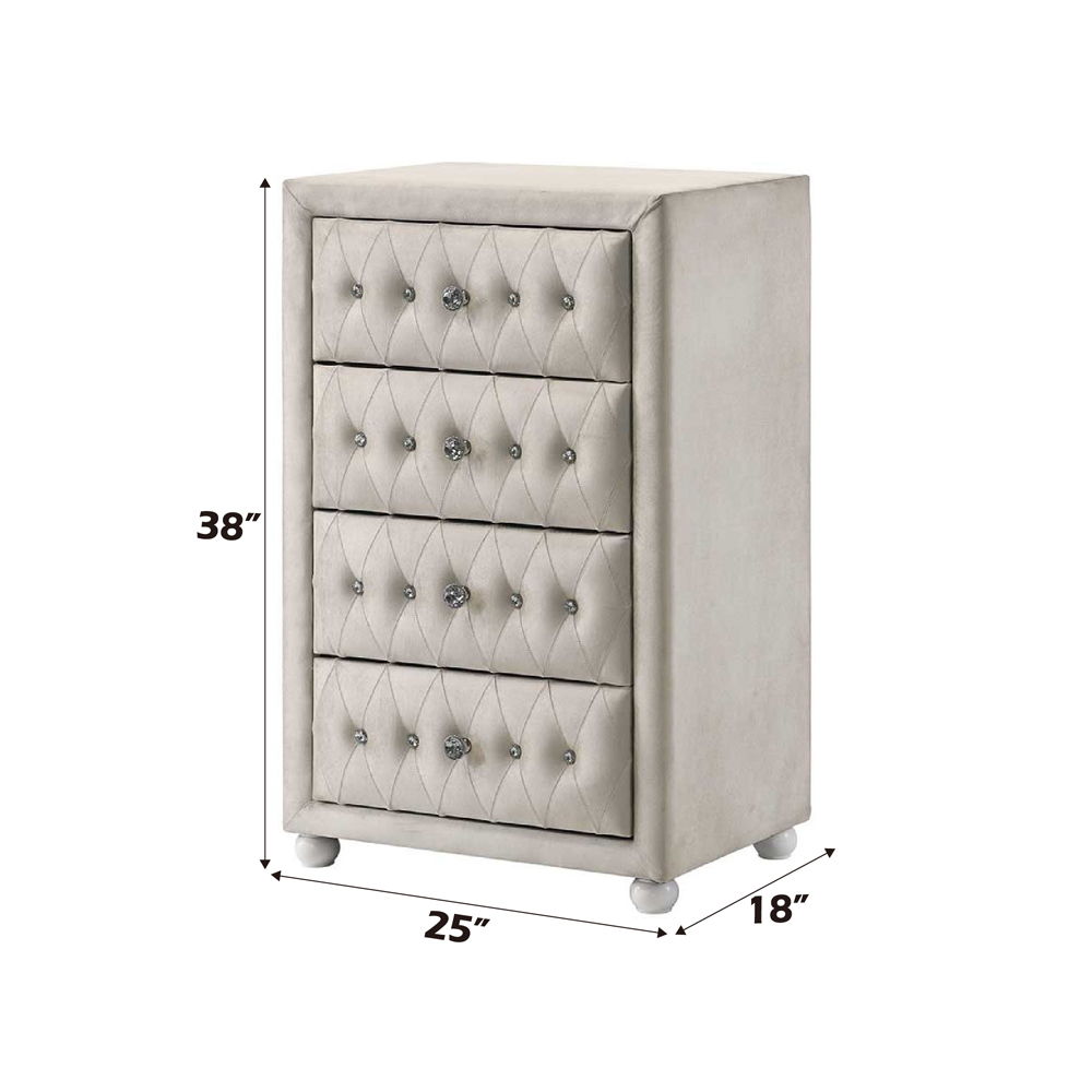 Reggie - Chest - Beige Fabric, beige, view 5