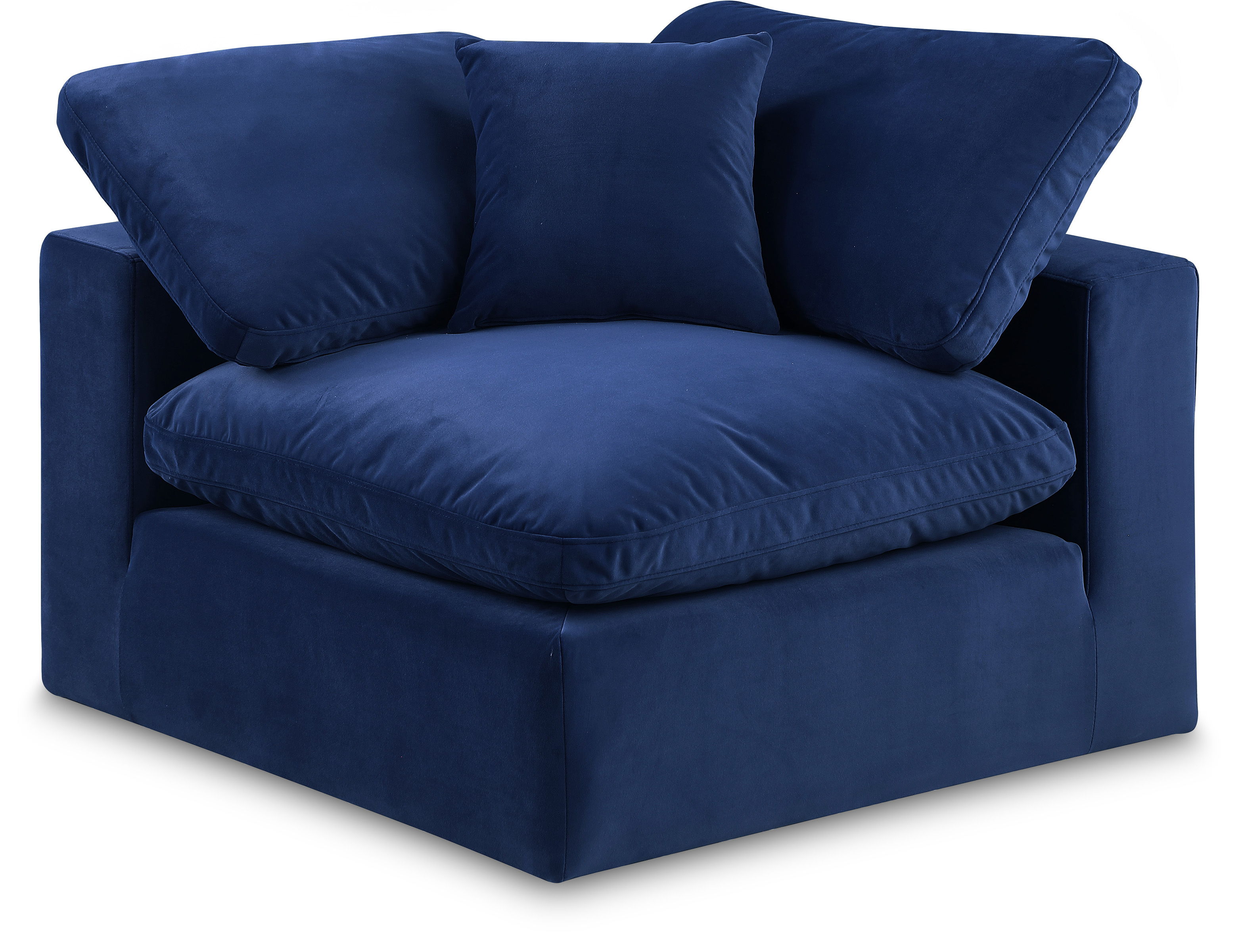 Comfy - Velvet Corner Chair - Navy