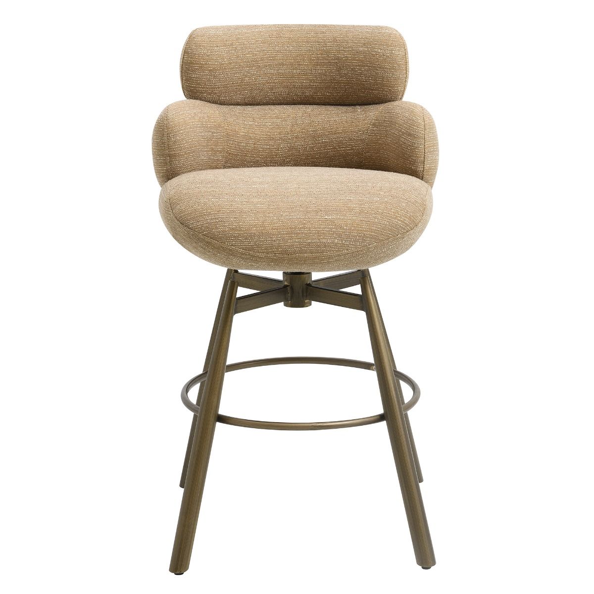 Jena - Counter Height Chair With Swivel - Taupe & Bronze, light brown, view 3