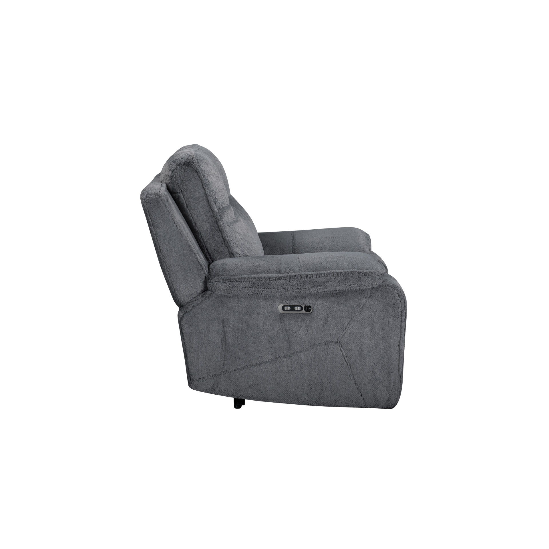 Teddy - Recliner With Power Headrest & Footrest - Gray, dark gray, view 5