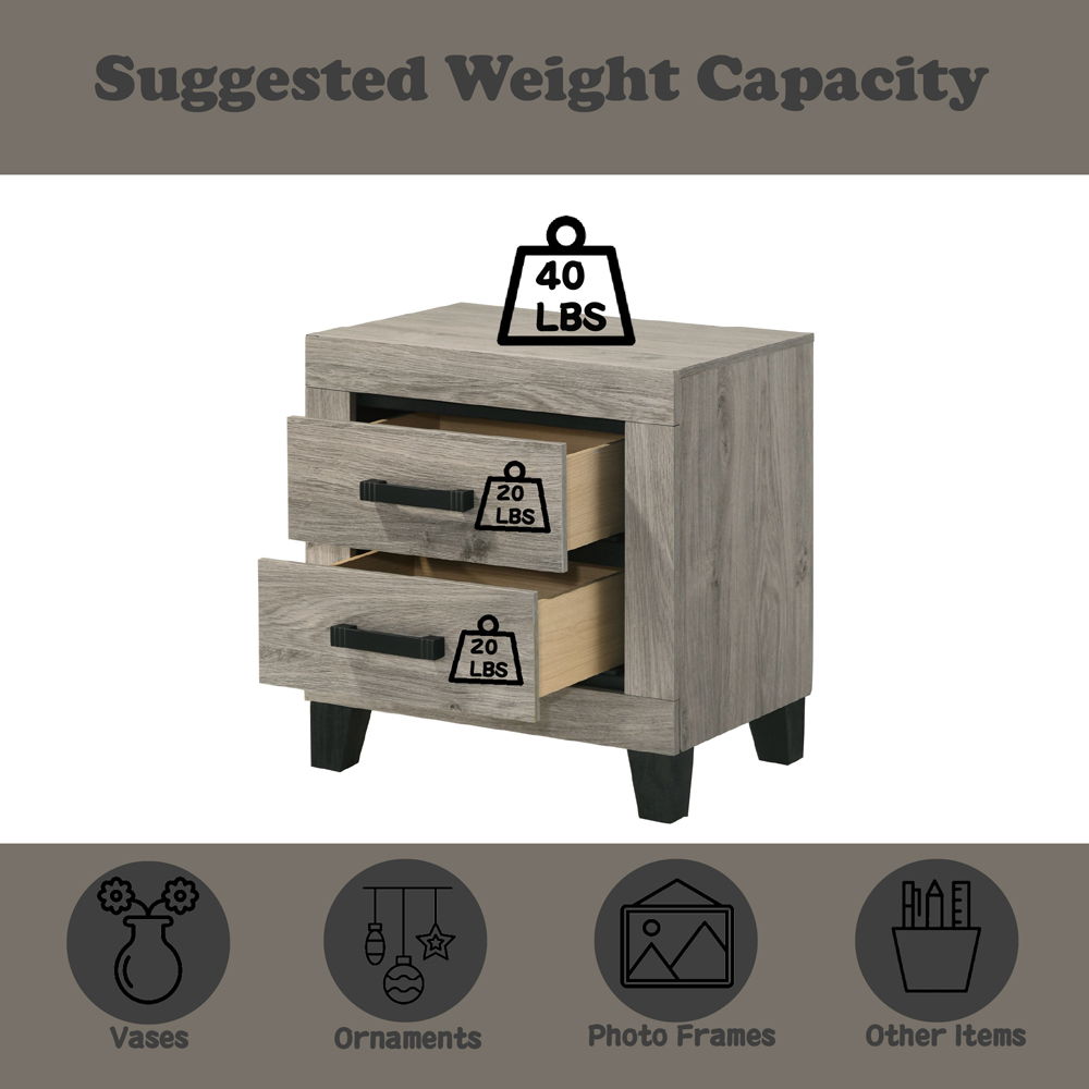 Mari - Nightstand - Light Gray Finish, gray, view 8
