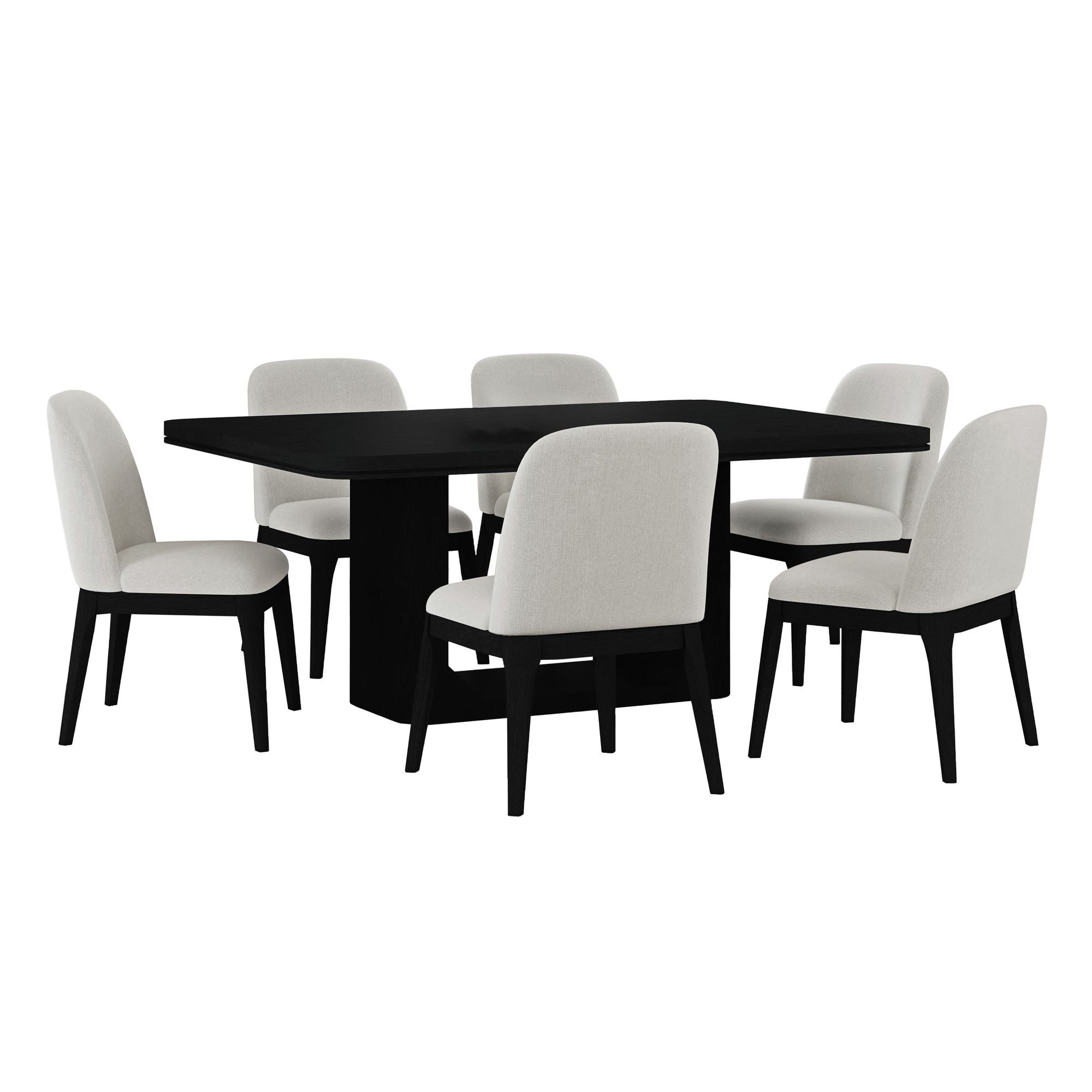 Rosalie - 7 Piece Standard Height Dining Set (Table And Six Chairs) - Black