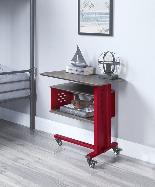 Cargo - Accent Table With Wall Shelf - Red, red