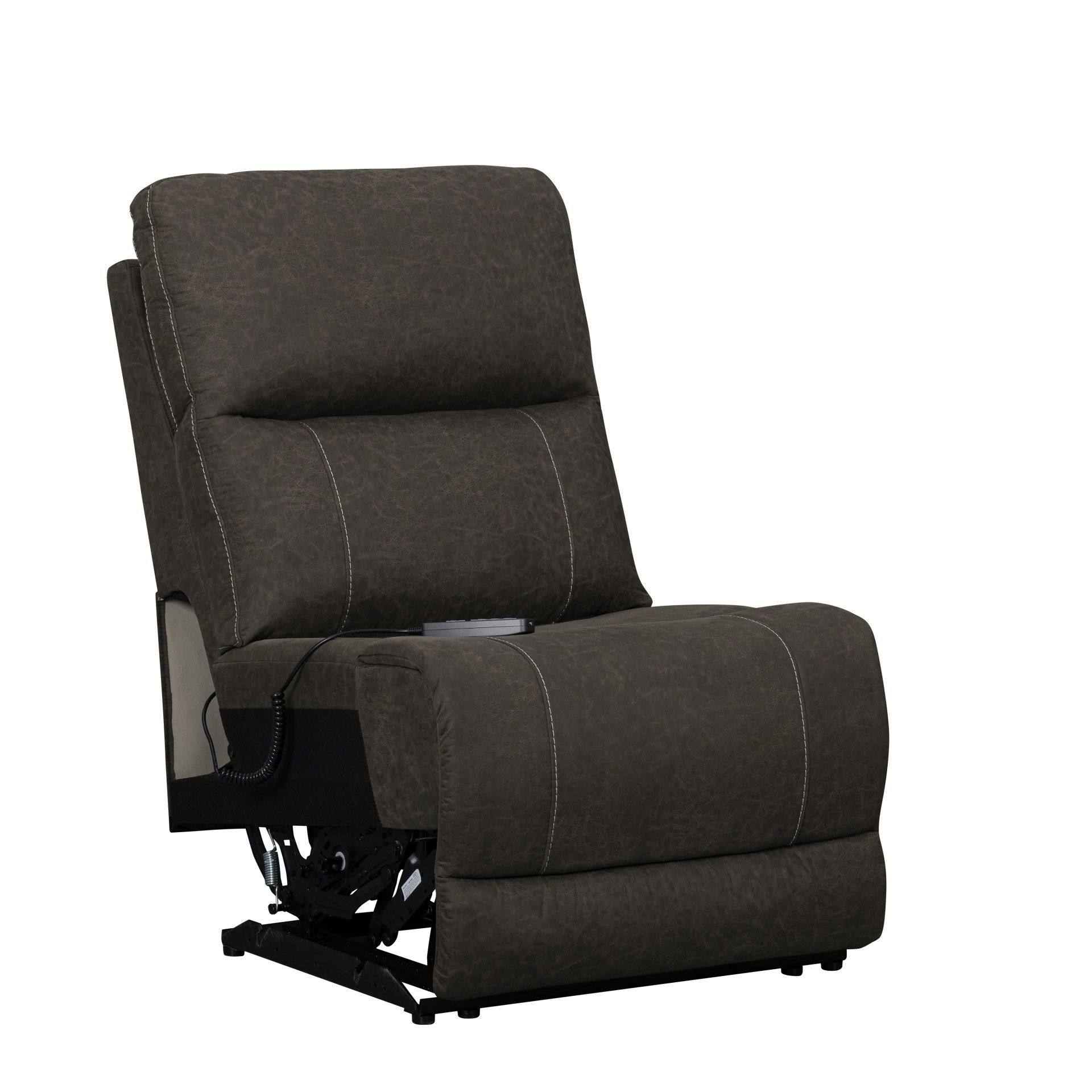 Gaia - Armless Recliner With Power Headrest, Footrest, Massage, Heat - Sable