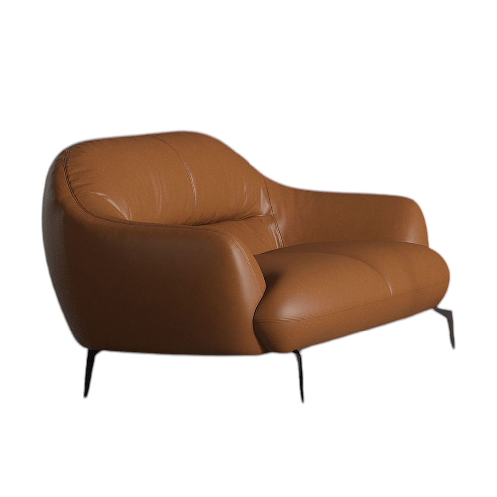 Leonia - Loveseat - Cognac Leather, dark brown, view 5