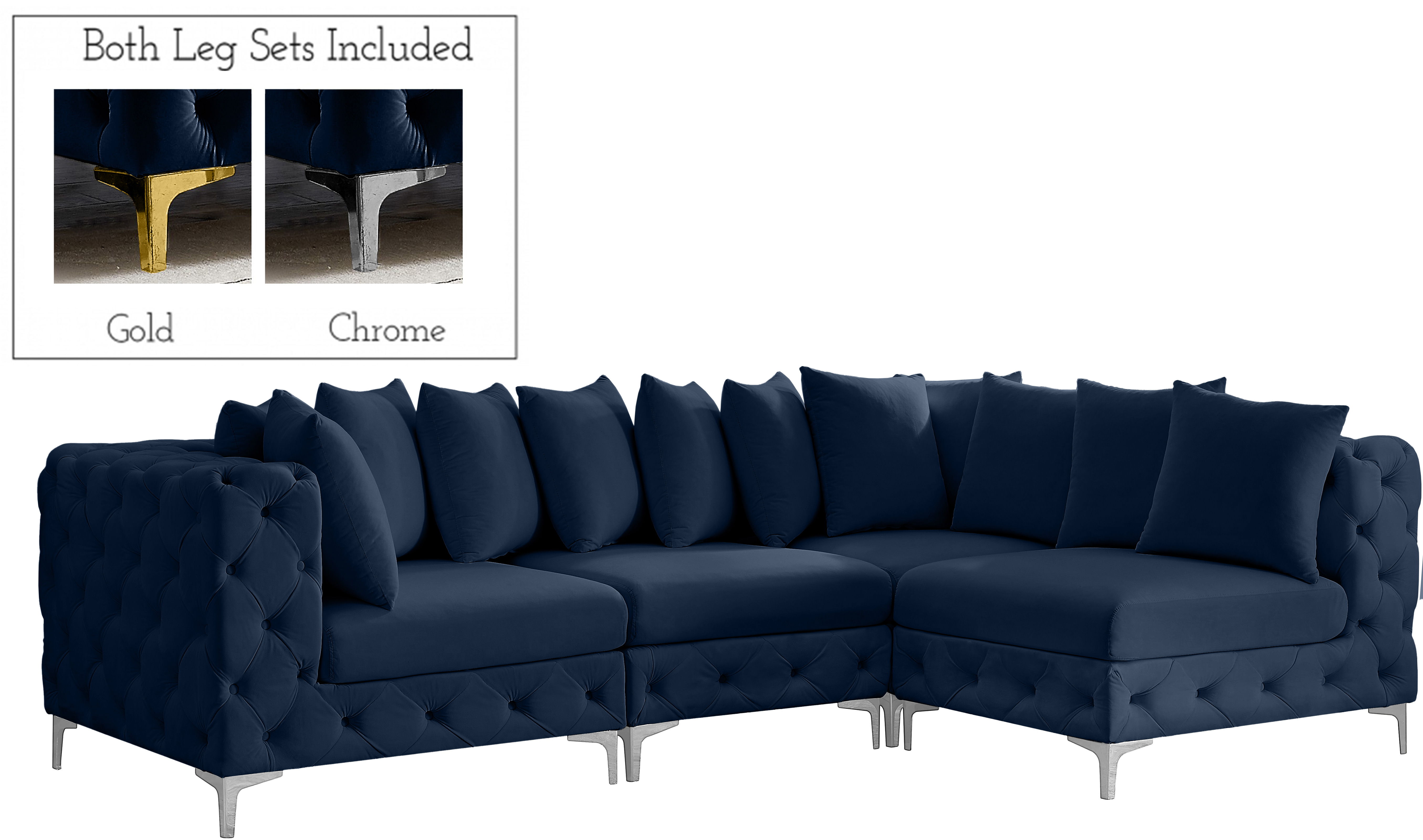 Tremblay - 4 Piece Modular Sectional - Navy