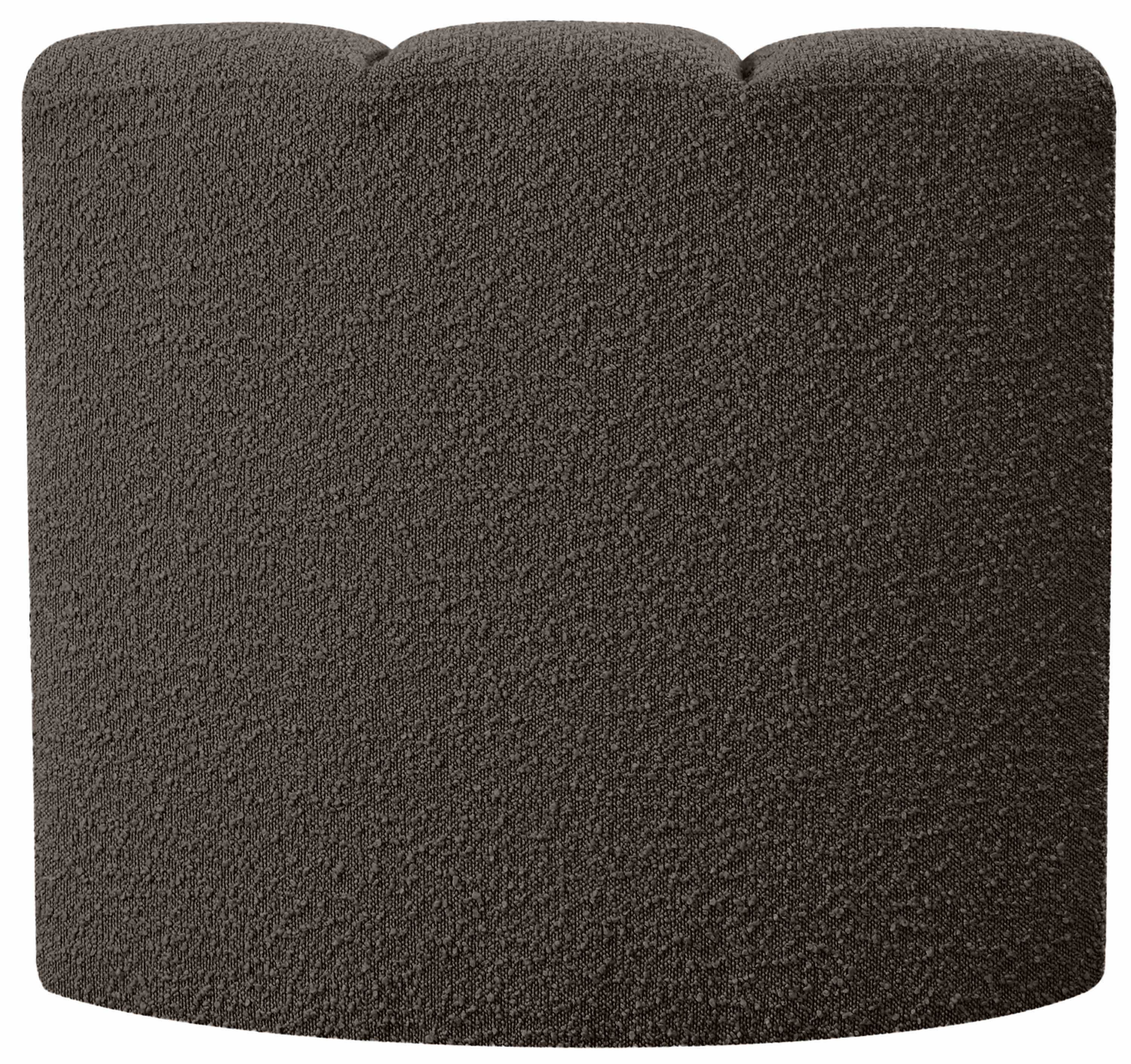 Arc - Boucle Fabric Curved Corner Chair - Brown