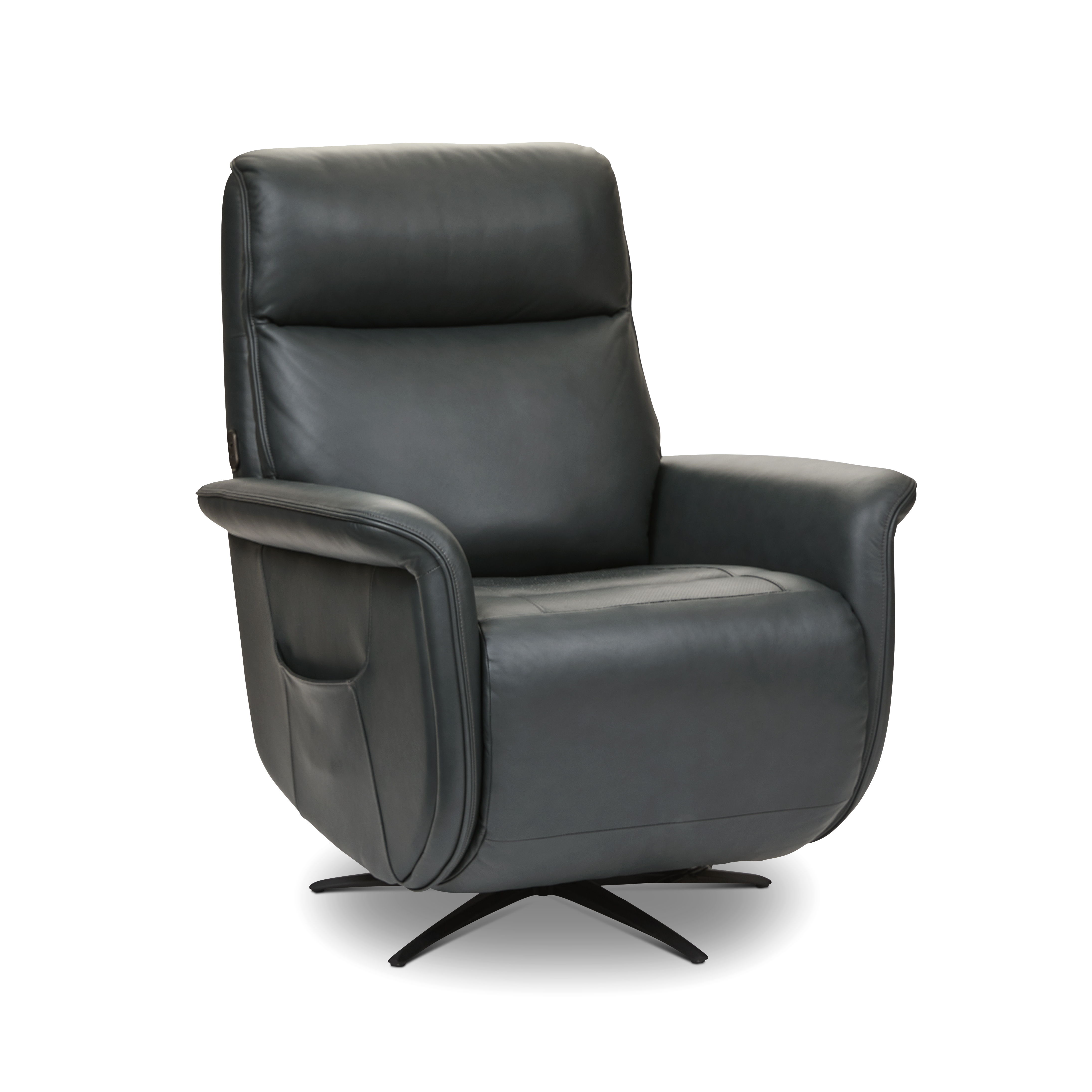 Haven - Power Swivel Recliner With Power Headrest, Lumbar, Heat, Massage & Ventilation, black
