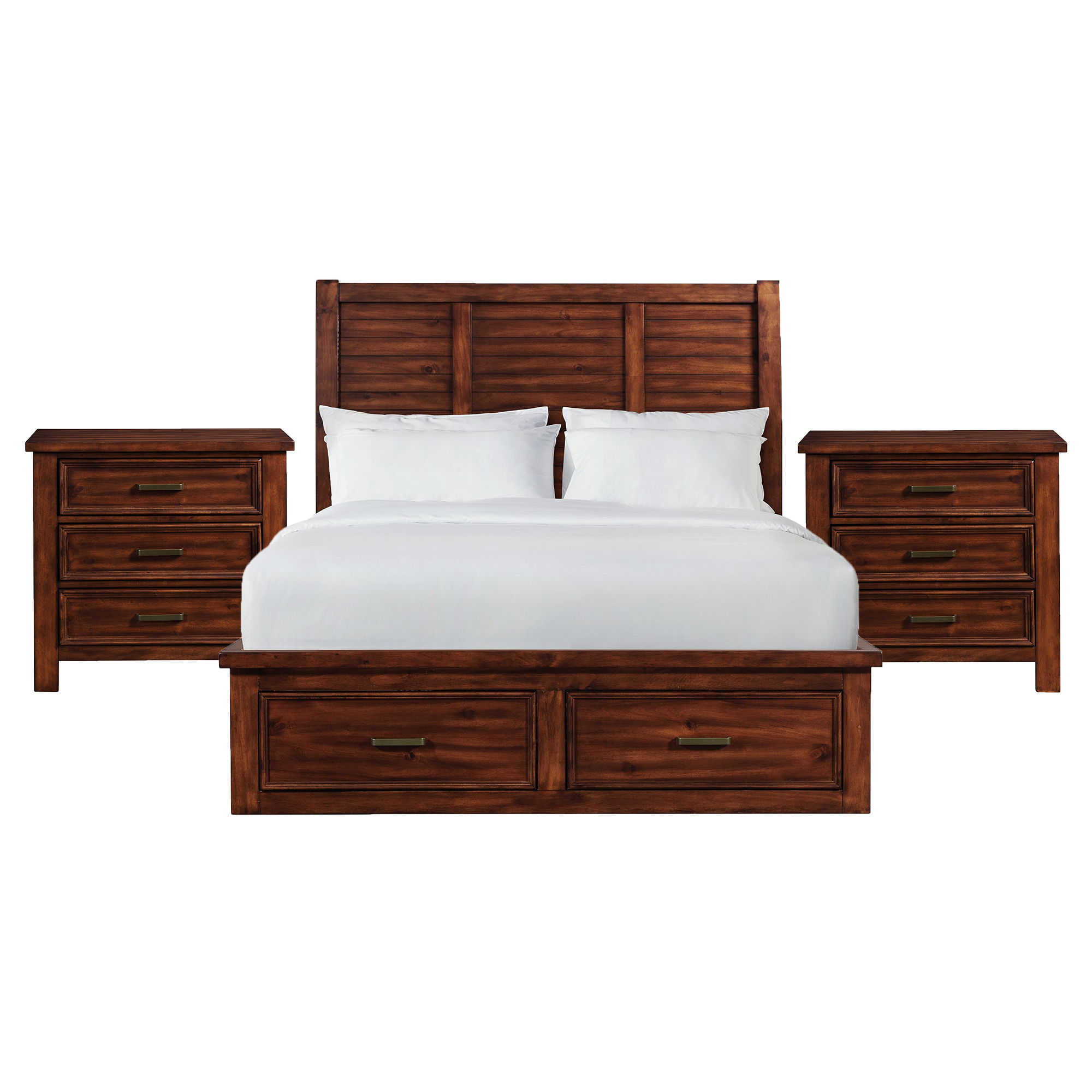 Queen · 3 Pc · Bedroom Set With 2 Nightstands
