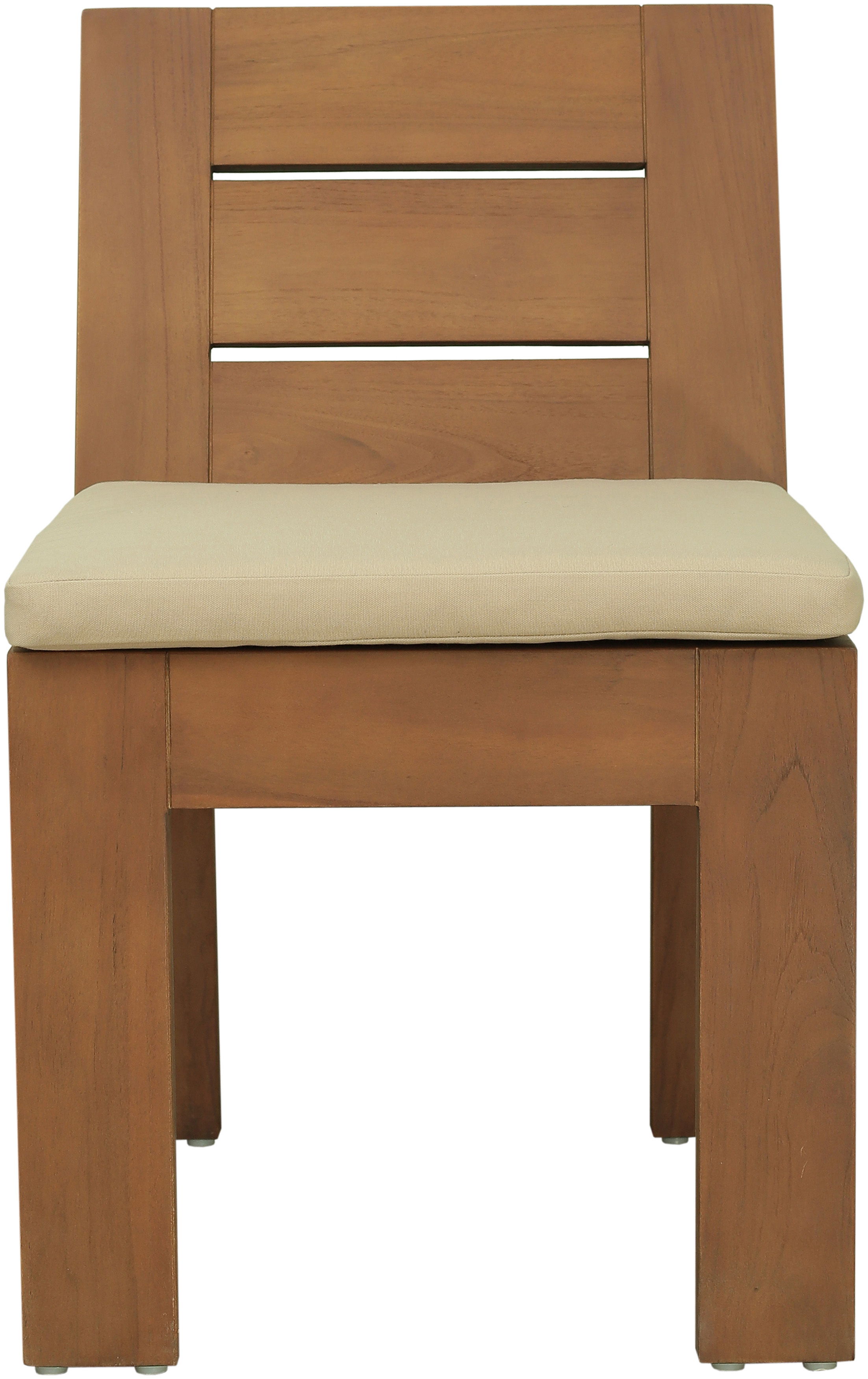 Mirella - Water Resistant Fabric Upholstered Outdoor Patio Dining Side Chair - Tan