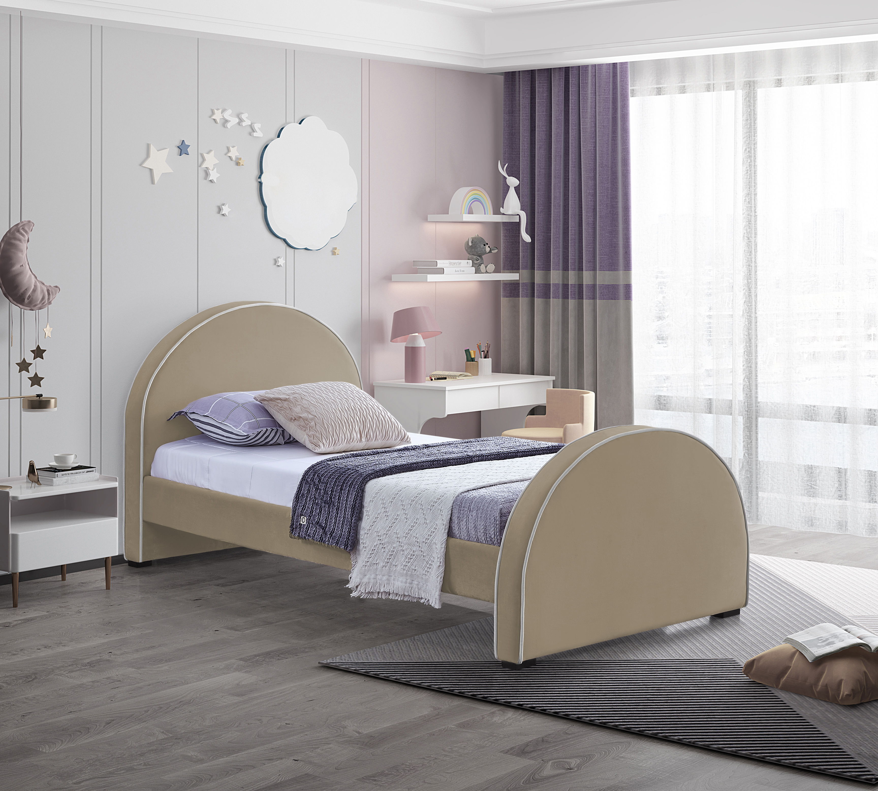 Brody - Twin Bed - Beige