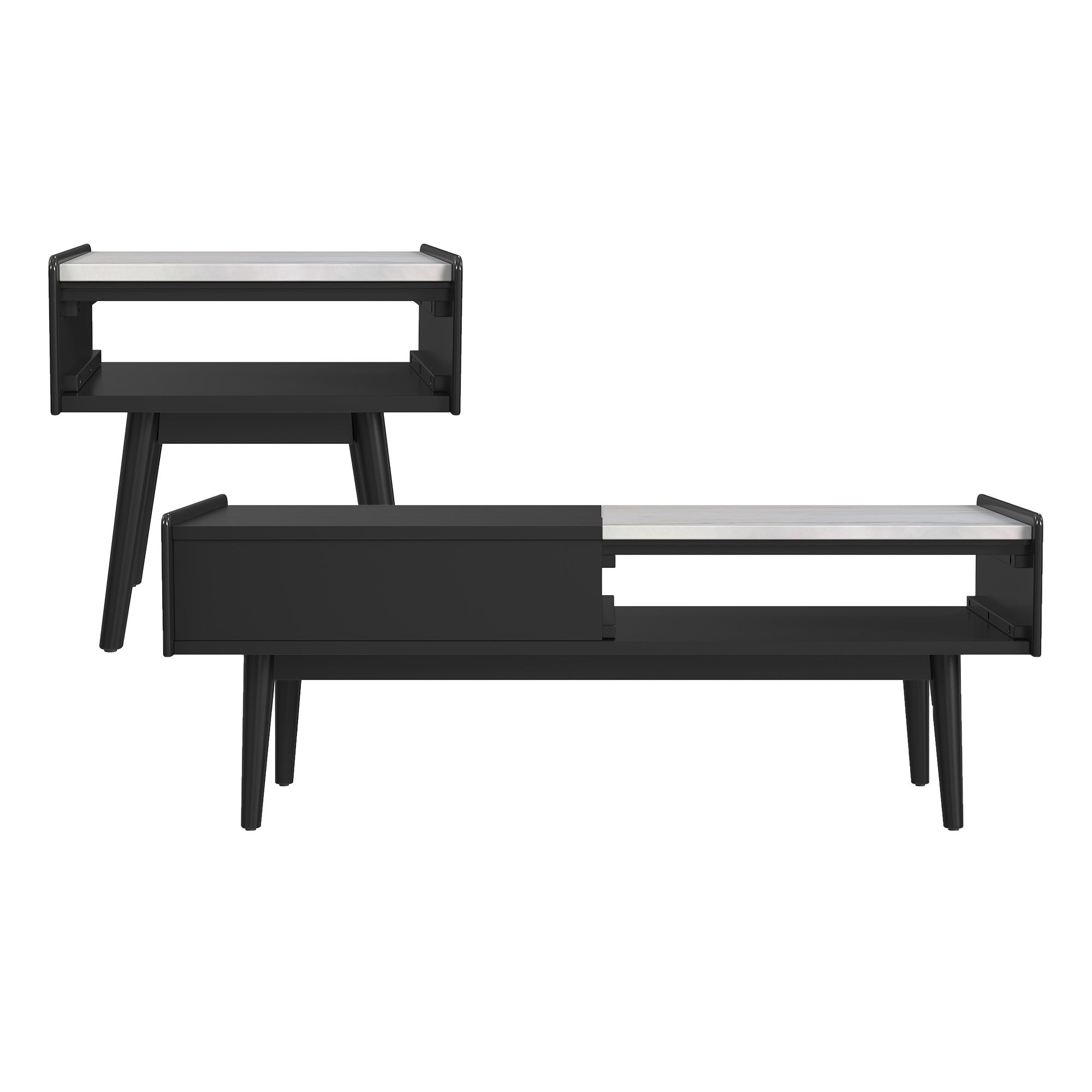 Lanette - 2 Piece Occasional Table (Coffee Table & End Table) - Black