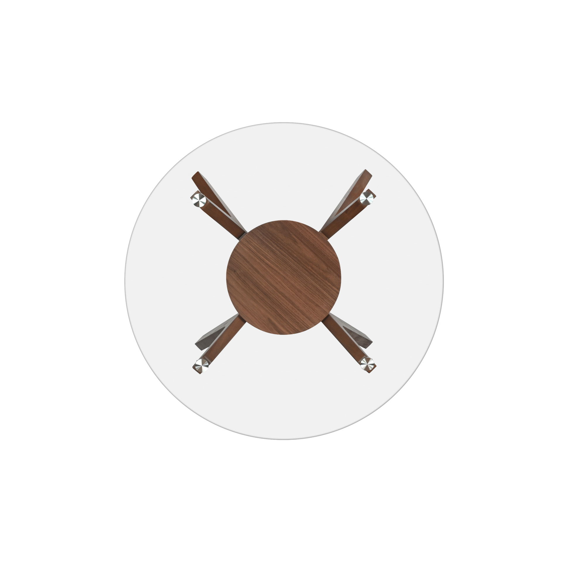 Oscar - Dining Table Base For Glass Top Table - Walnut