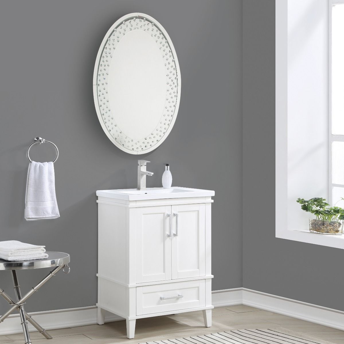 Nysa - Accent Decor - Mirrored & Faux Crystals, silver, view 2