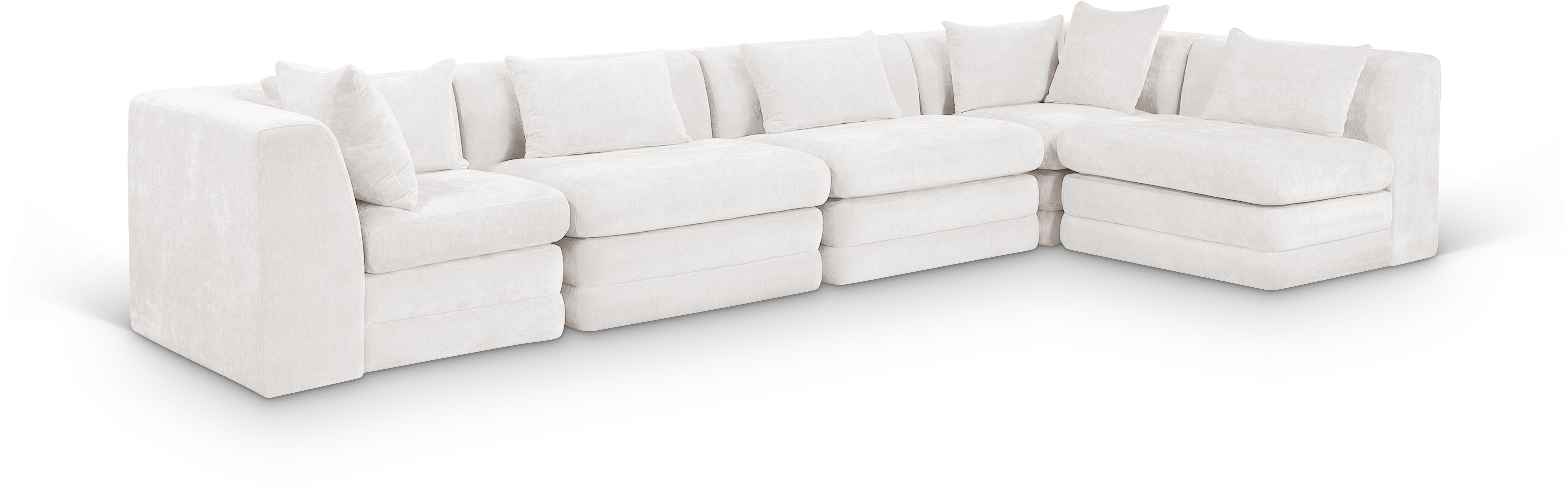 5 Pc · Chenille Fabric 152" Modular Sectional