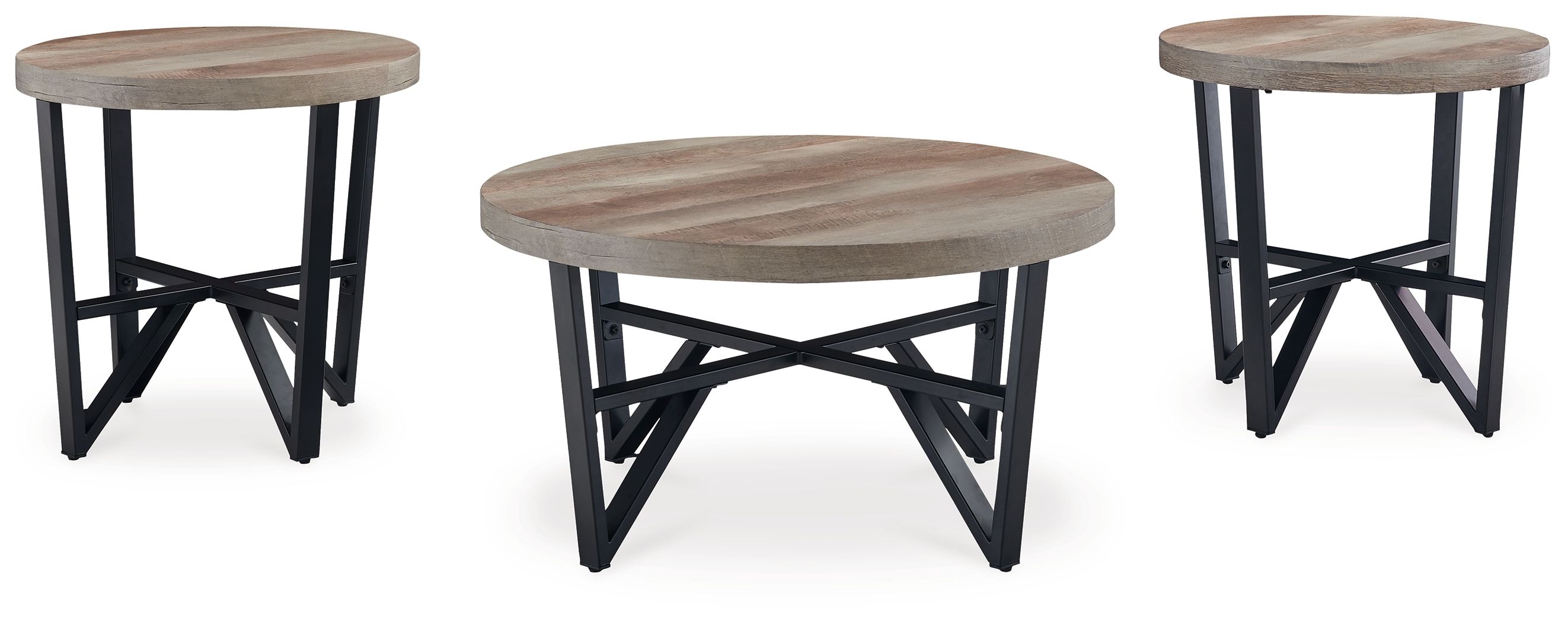 Ashley Furniture Deanlee - Occasional Table Set (Set of 3) - Grayish Brown / Black - Image 3