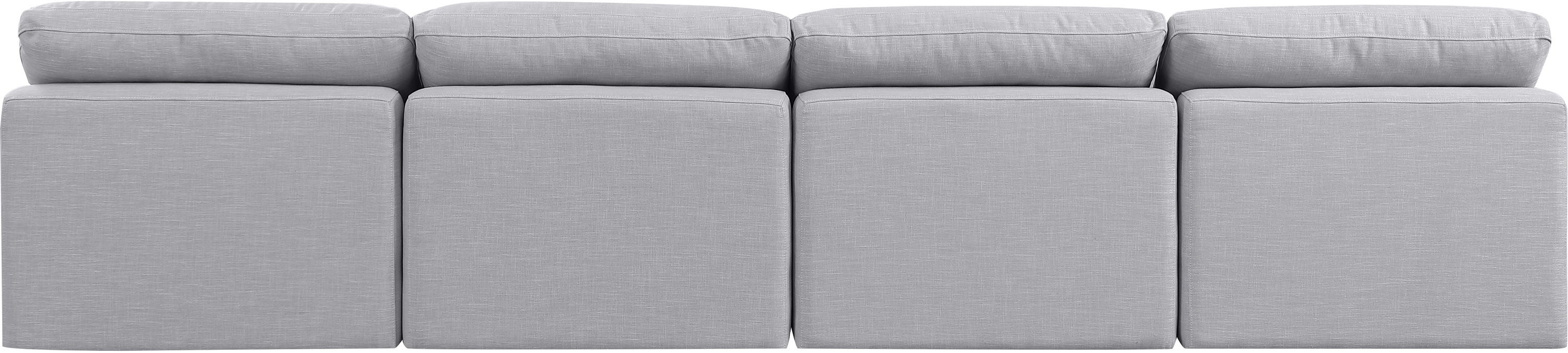 Indulge - Linen 4 Piece Modular Armless Sofa - Gray