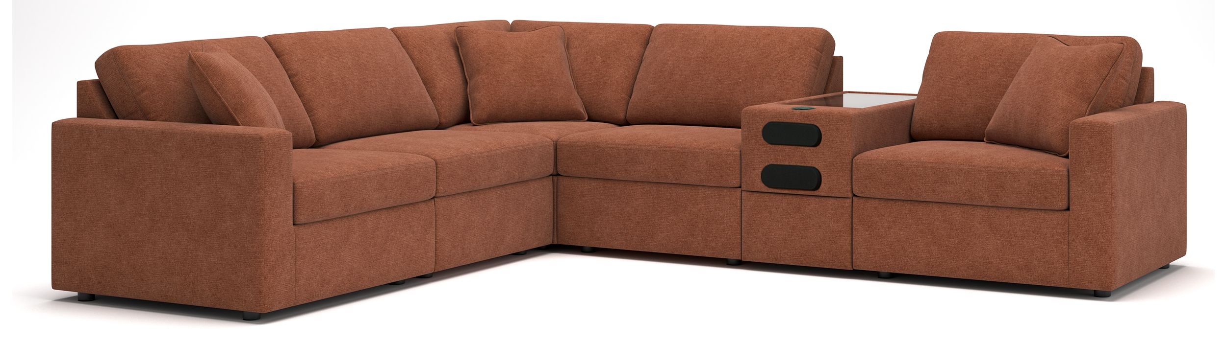 6 Pc · Sectional With Audio System Console