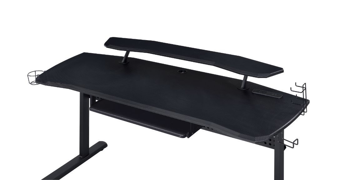 Vildre - Gaming Desk With USB - Black, black, view 3