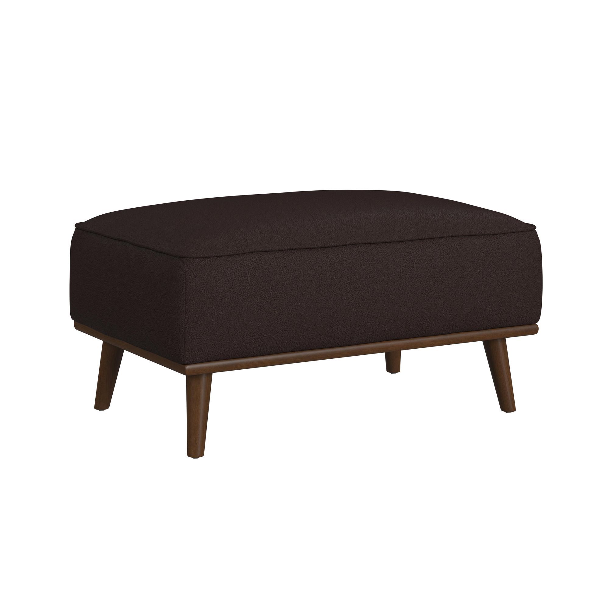 Destiny - Ottoman With Wood Base - Pebble Brown