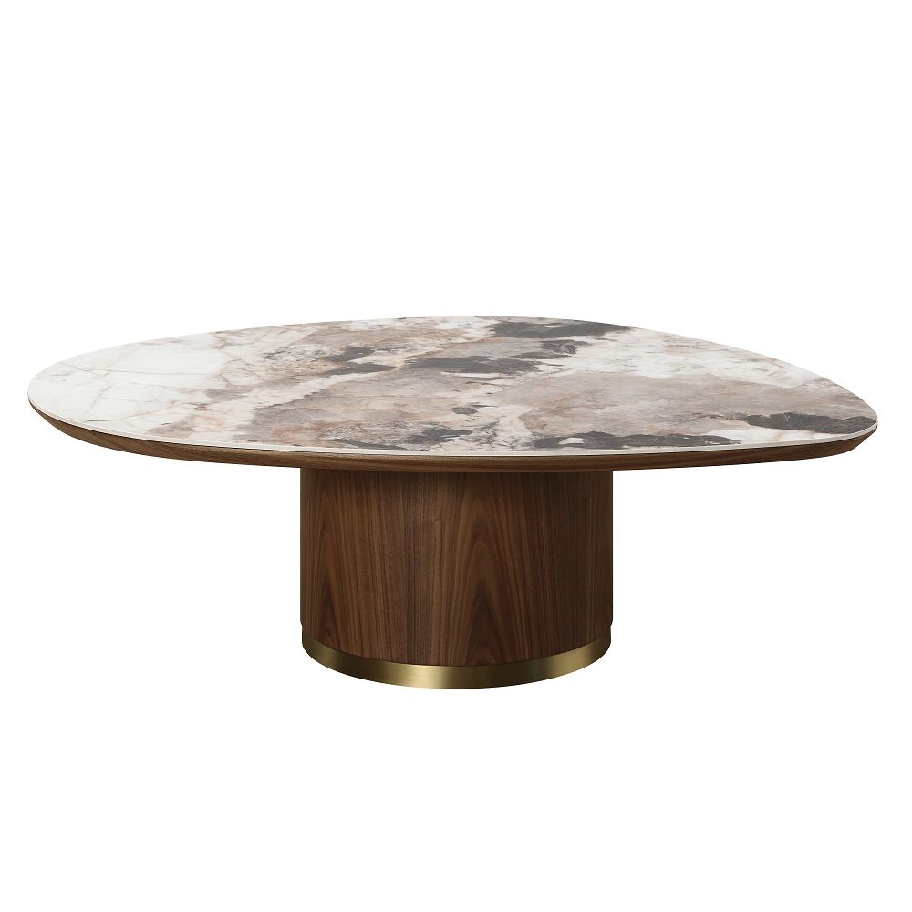 Willene - Coffee Table With Ceramic Top - Ceramic Top & Walnut, dark brown, view 7