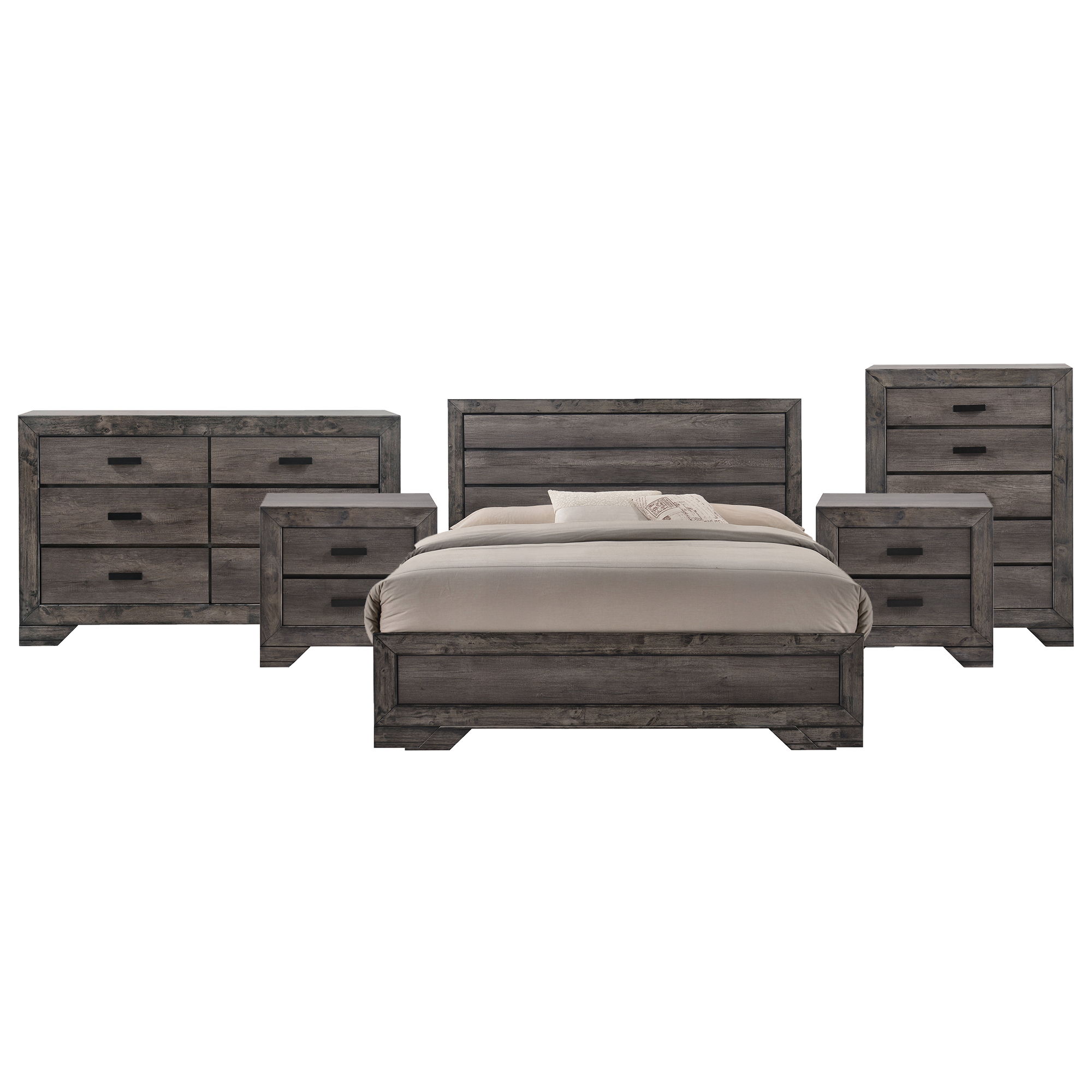 King · 5 Pc · Bedroom Set With 2 Nightstands, Dresser & Chest