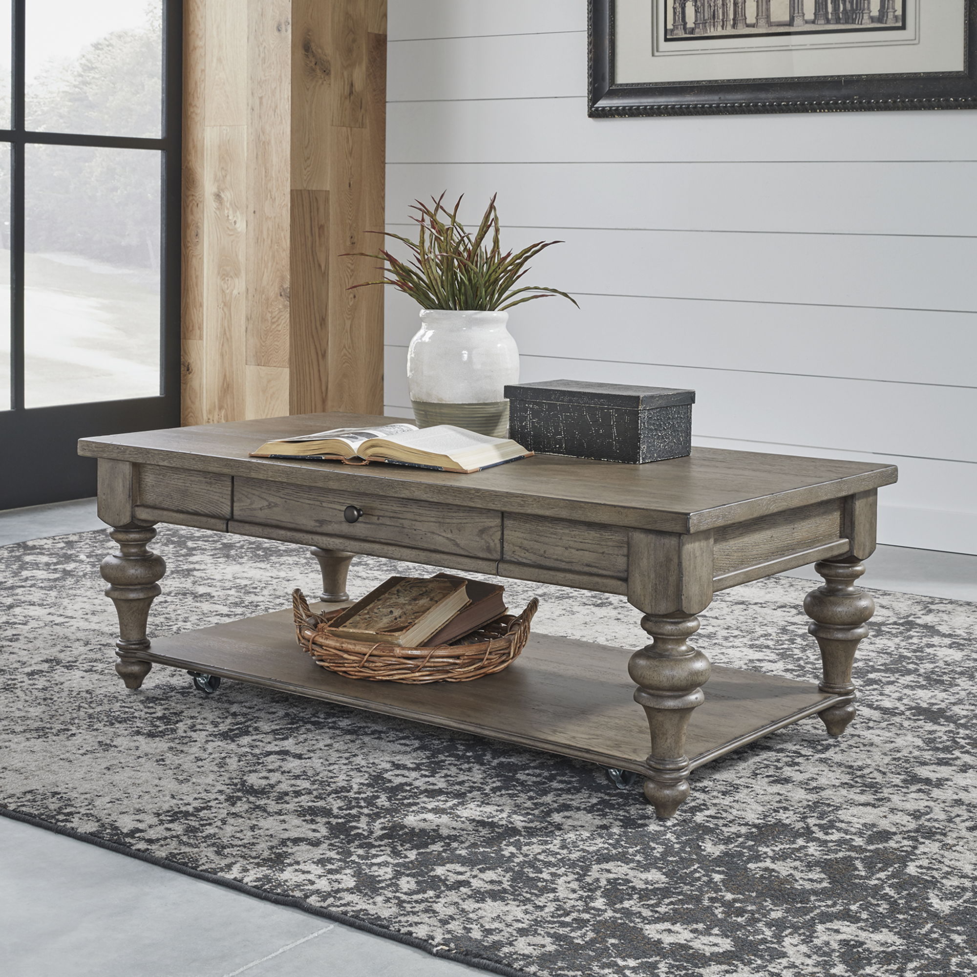 Liberty Furniture Americana Farmhouse - Rectangular Cocktail Table - Light Brown