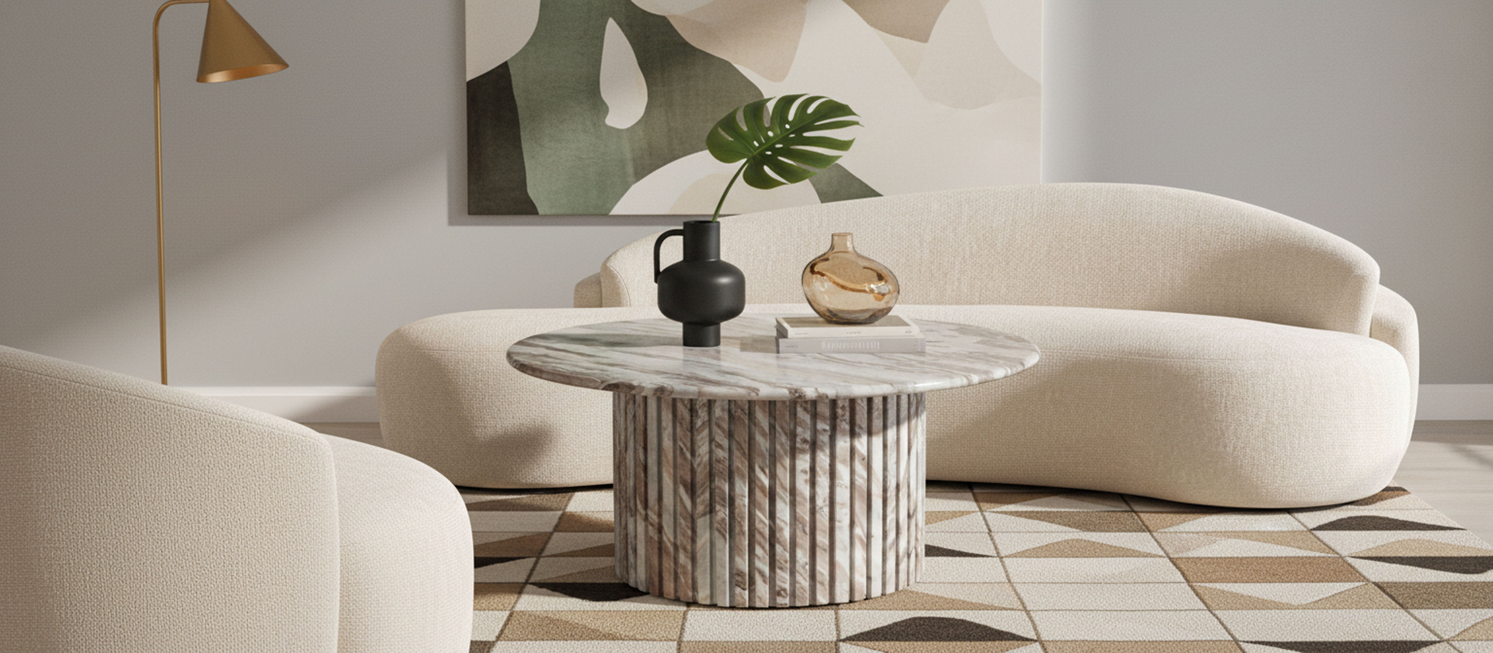 Genoa - Marble Coffee Table - Brown