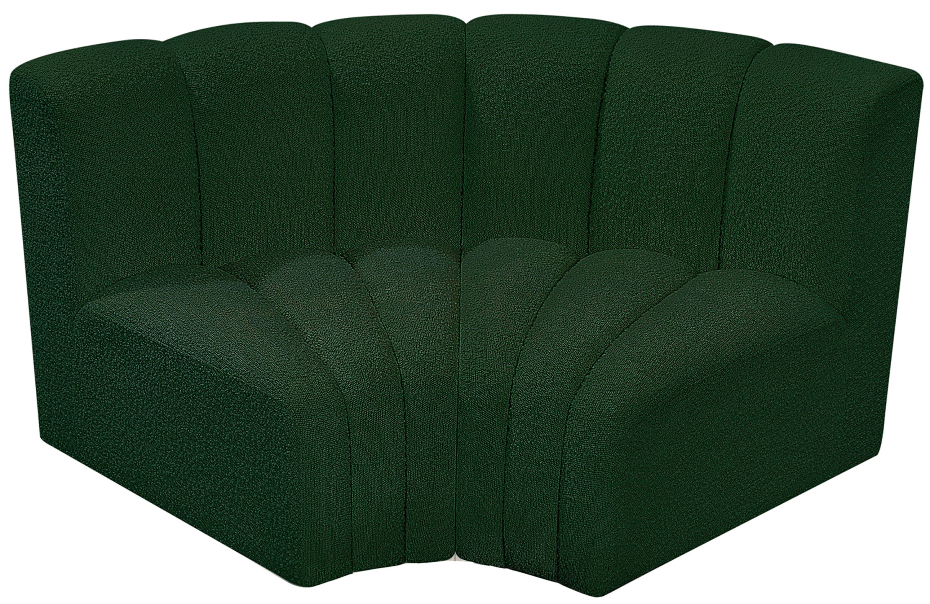 Arc - Boucle Fabric 2 Piece Modular Sofa - Green