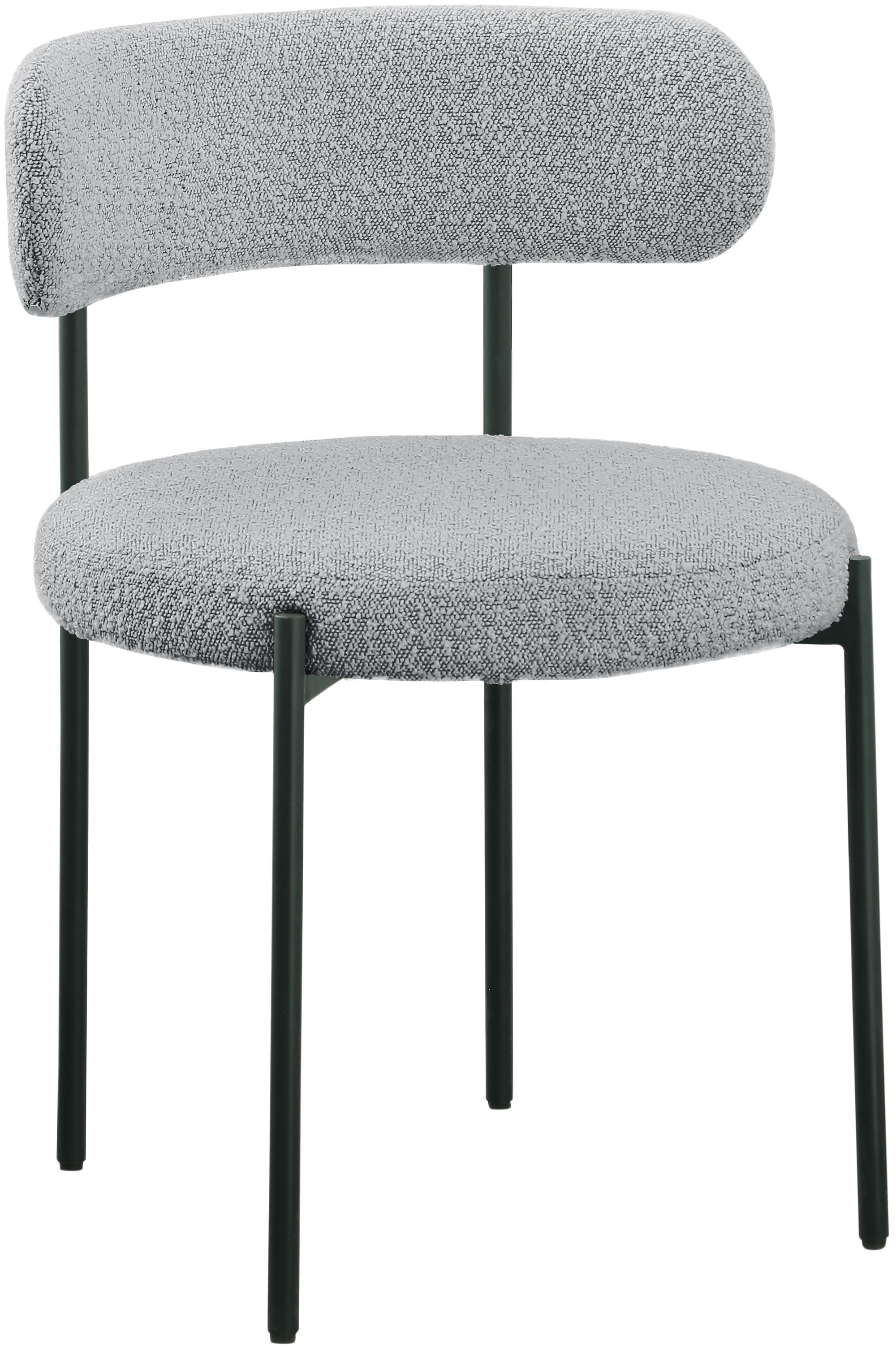 Beacon - Boucle Fabric Dining Chair (Set of 2) - Gray