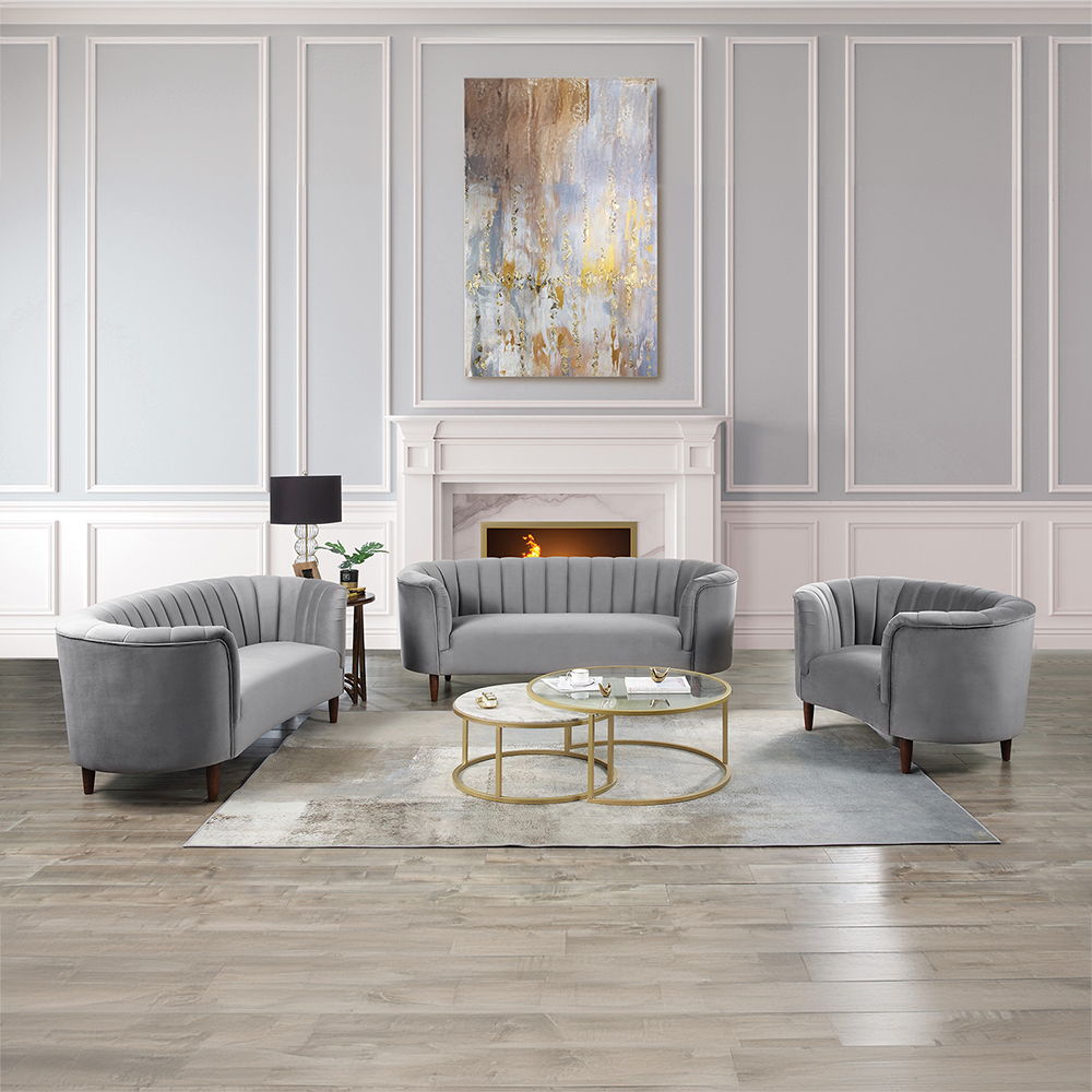 Millephri - Loveseat - Gray Velvet, gray, view 5