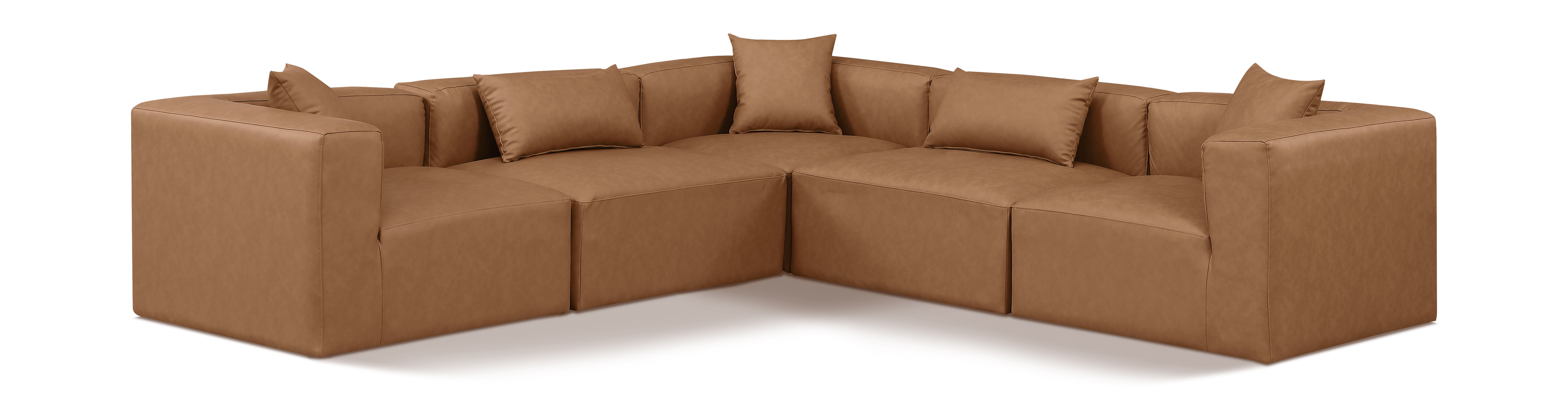 Cube - 5 Piece Modular Corner Sectional - Brown