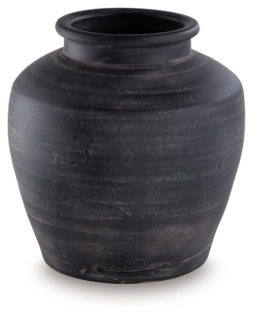 Meadie - 12" Vase - Distressed Black